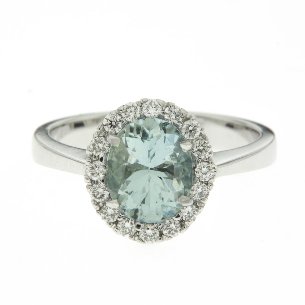 Anello Acquamarina e Diamanti Mis. 13,5 - BARTOCCINI C