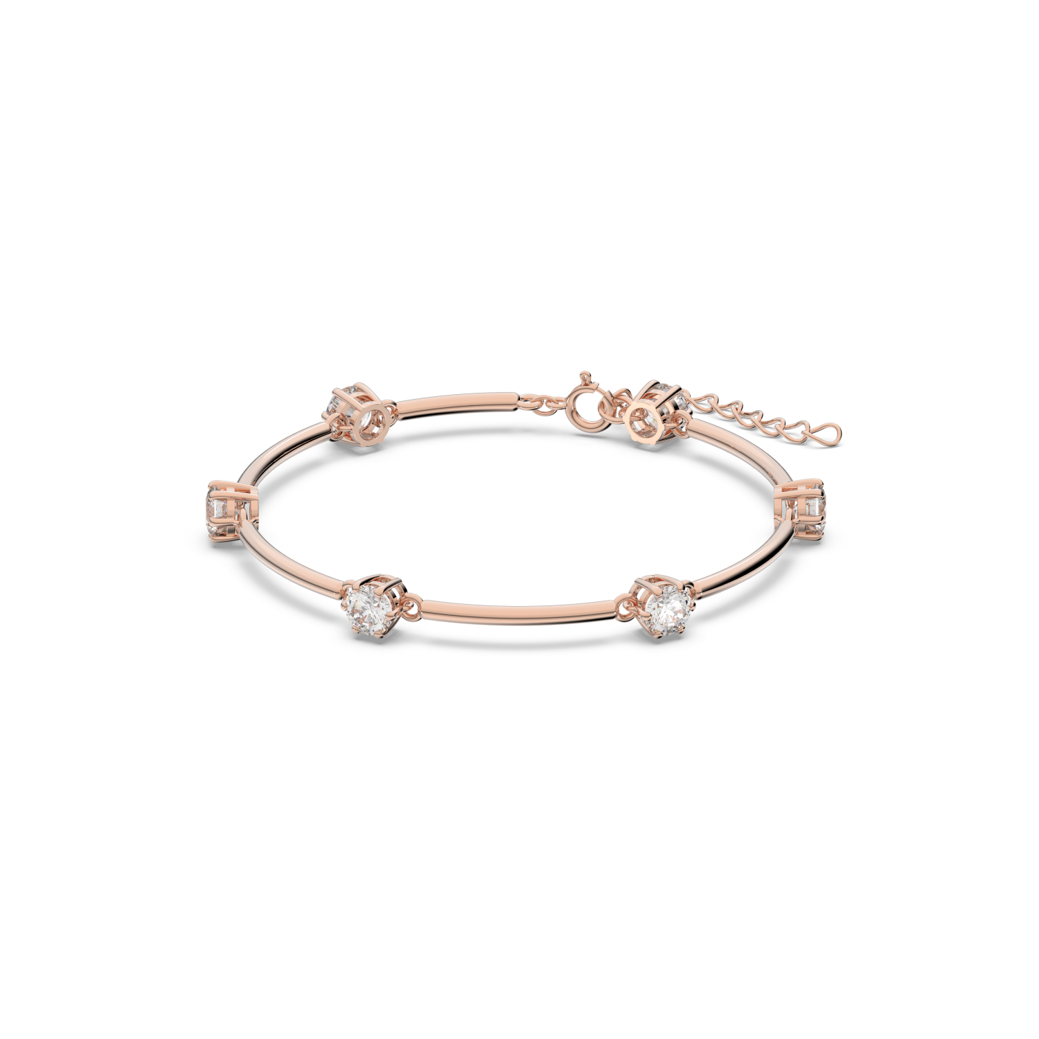 Swarovski - Bracciale rigido Constella, Taglio tondo, Bianco, Placcato color oro rosa Ref. 5609711 - SWAROVSKI