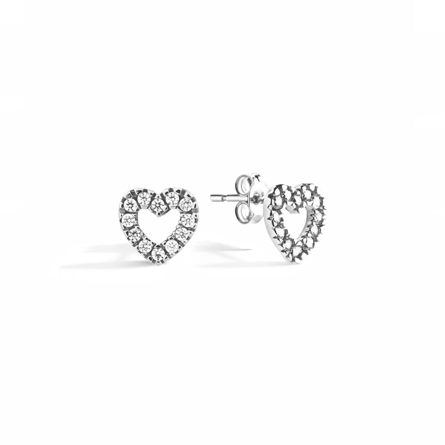 Orecchini Cuore in Oro 9 Kt e Zirconi  Ref. 727667 - FACCO