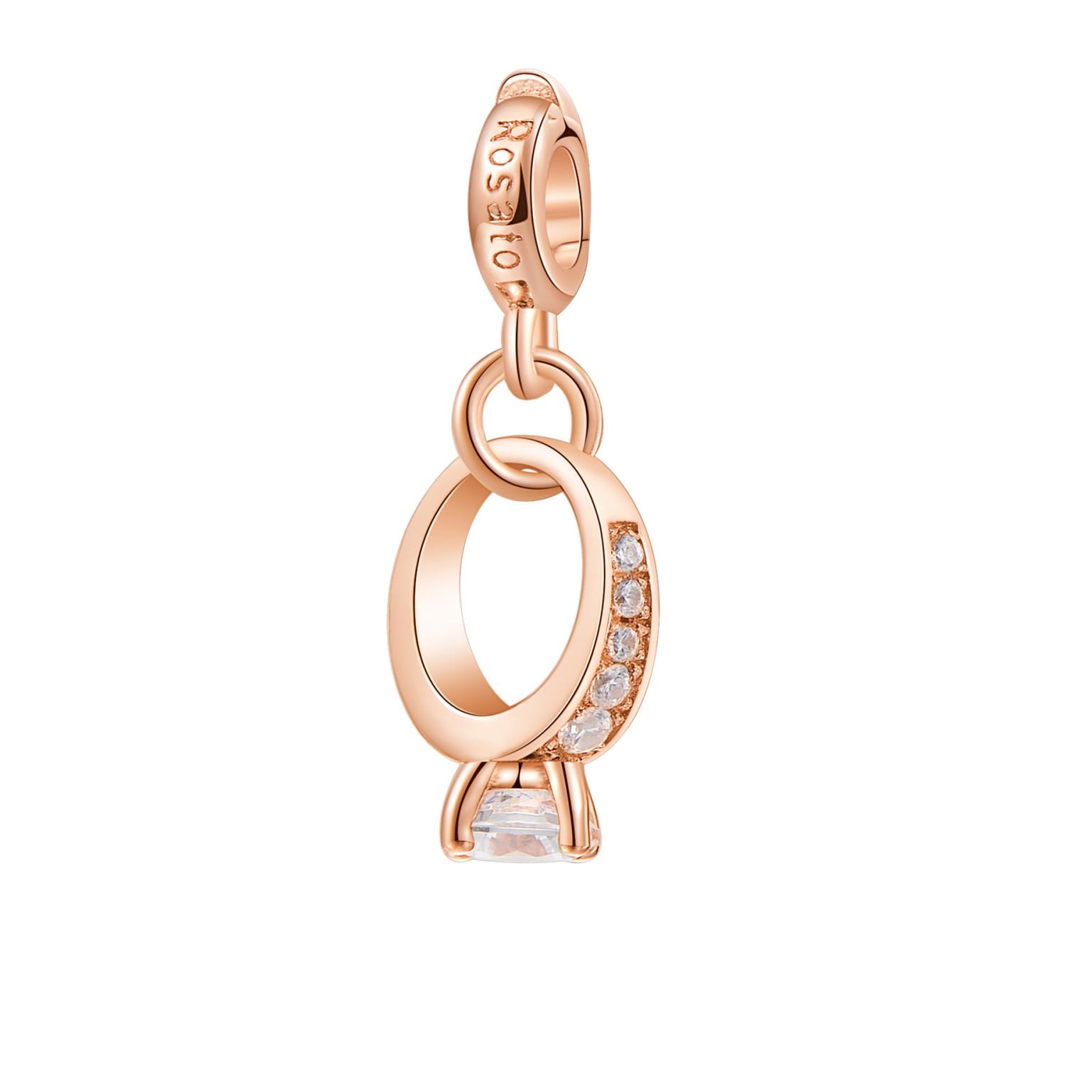 Rosato - Charm STORIE argento 925/1000 galvanica rosa solitario Ref. RZ065 - ROSATO