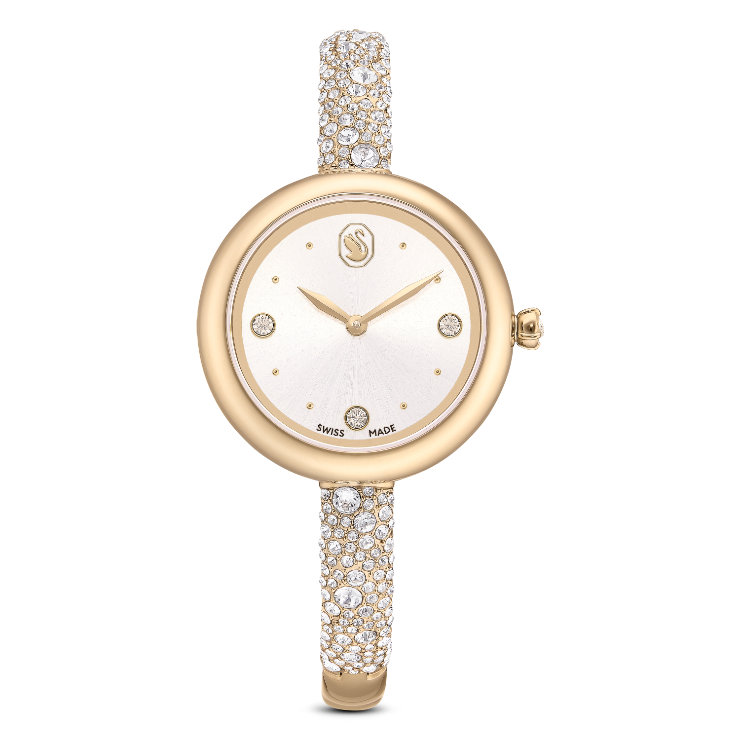 Swarovski - Orologio Sublima bangle, Fabbricato in Svizzera, Bracciale di metallo, Tono dorato, Finitura in tonalit&agrave; champagne dorato Ref. 5734635 - SWAROVSKI