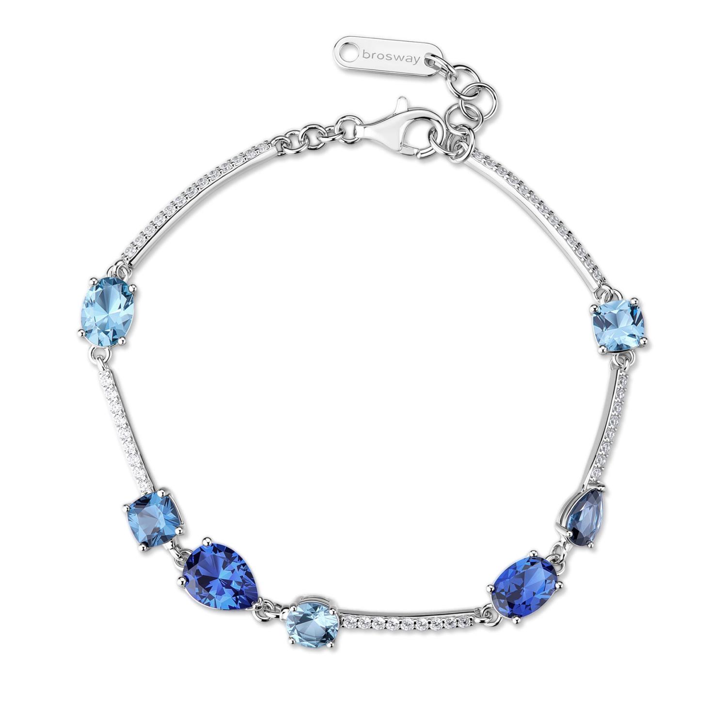 Brosway - Bracciale FANCY in argento 925/1000 rodiato, con cubic zirconia sapphire e white Ref. FFB132 - BROSWAY