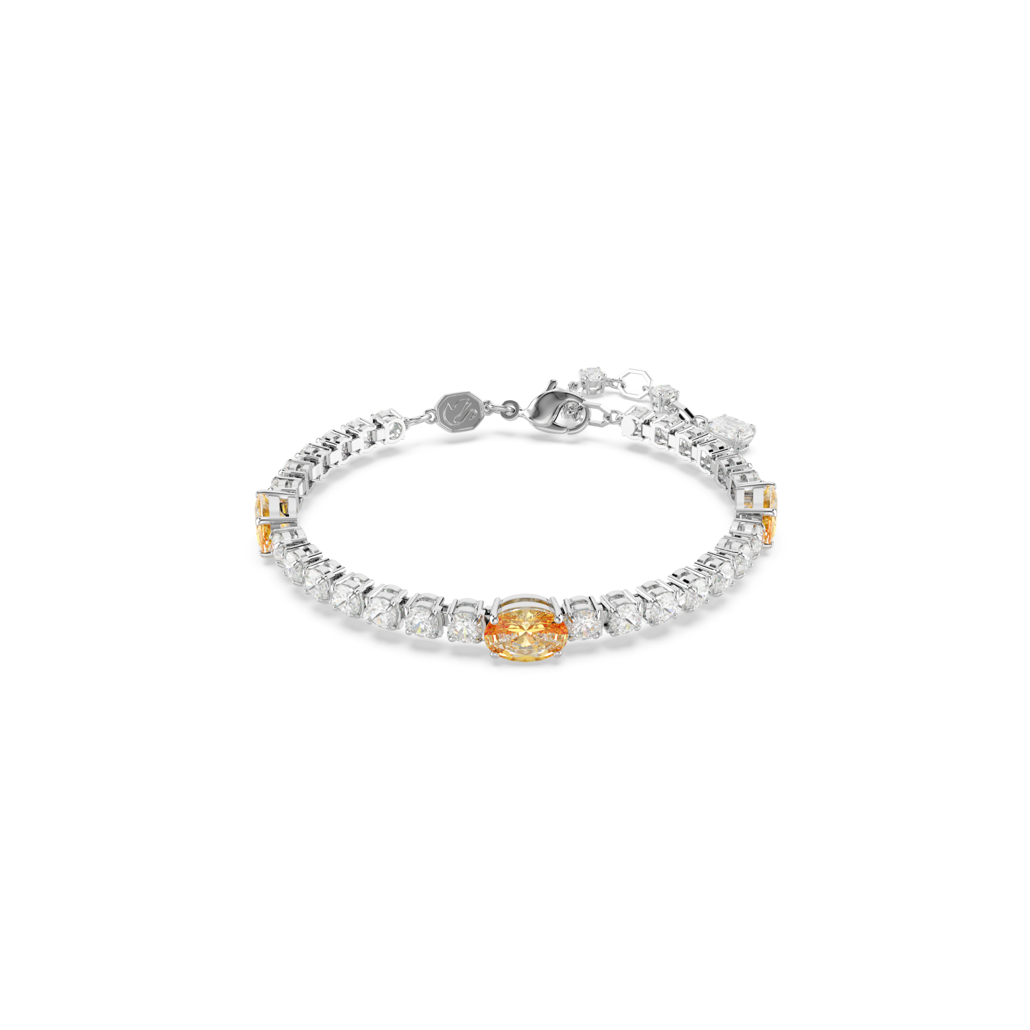 Swarovski - Braccialetto Matrix Tennis, Taglio misto, Giallo, Placcato rodio Ref. 5666425 - SWAROVSKI