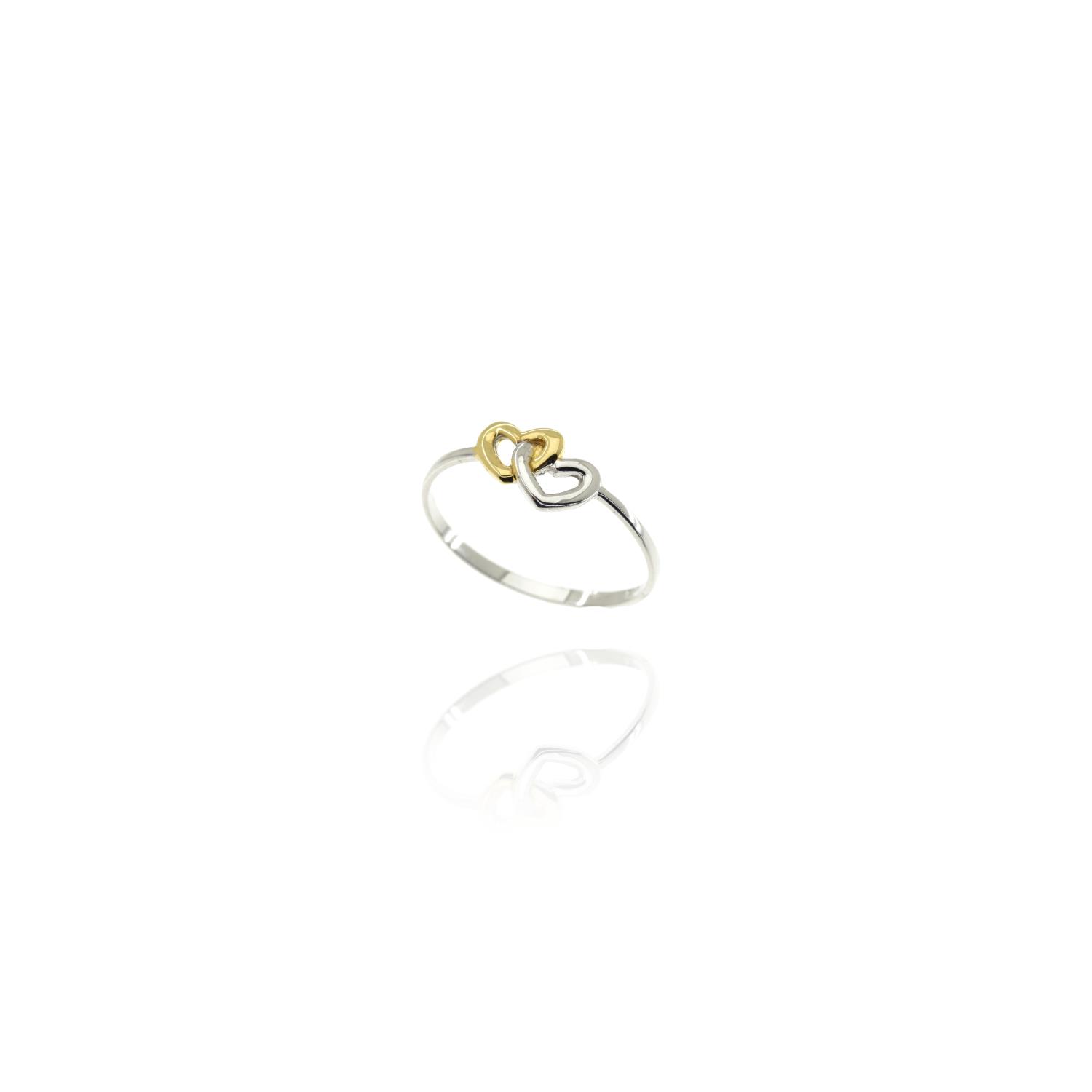 Anello  in Oro Bianco e Giallo Simbolo Cuori Ref. 732900 - FACCO