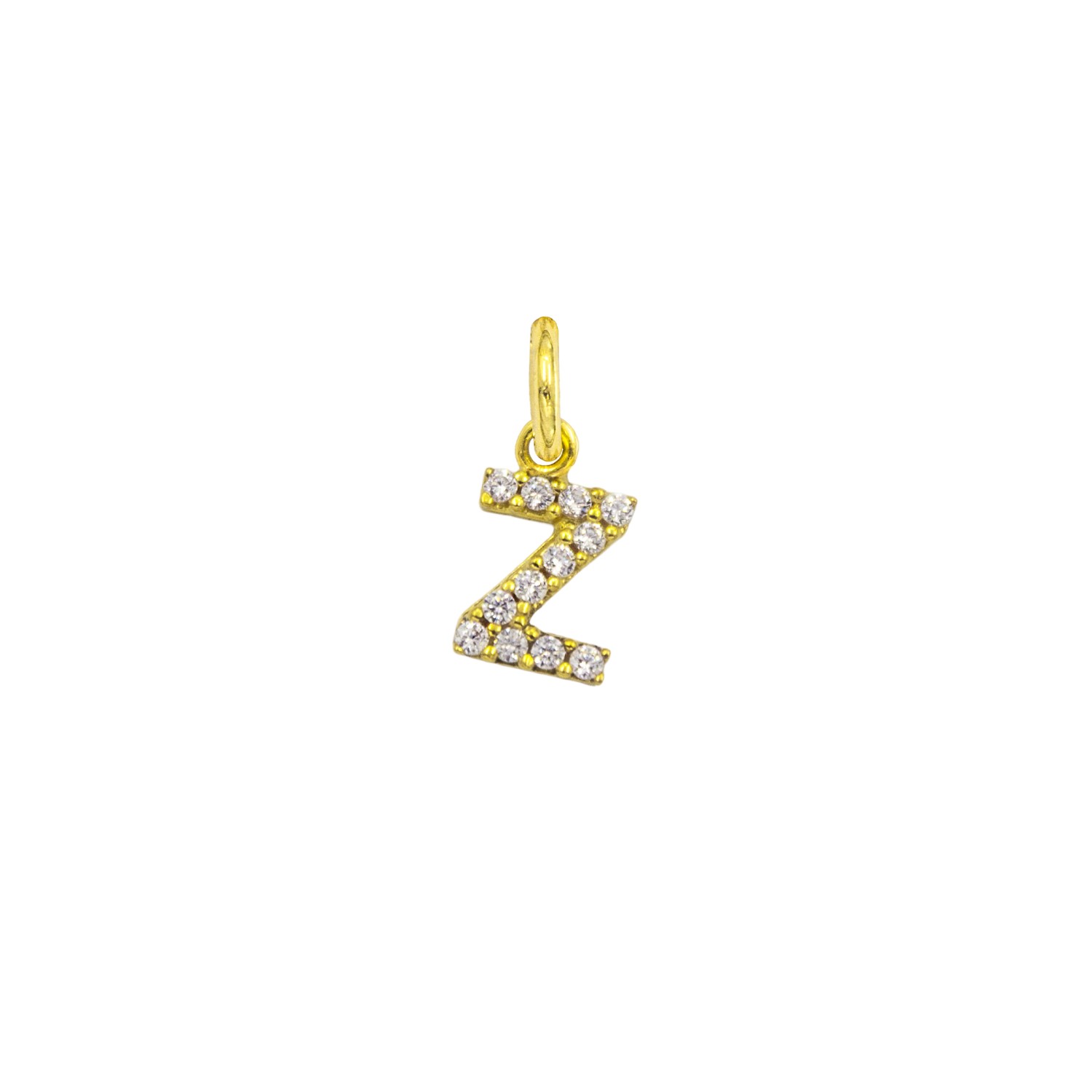 Charm Lettera Z in Oro 9 Kt e Zirconi  Ref. A0556G9 - FACCO