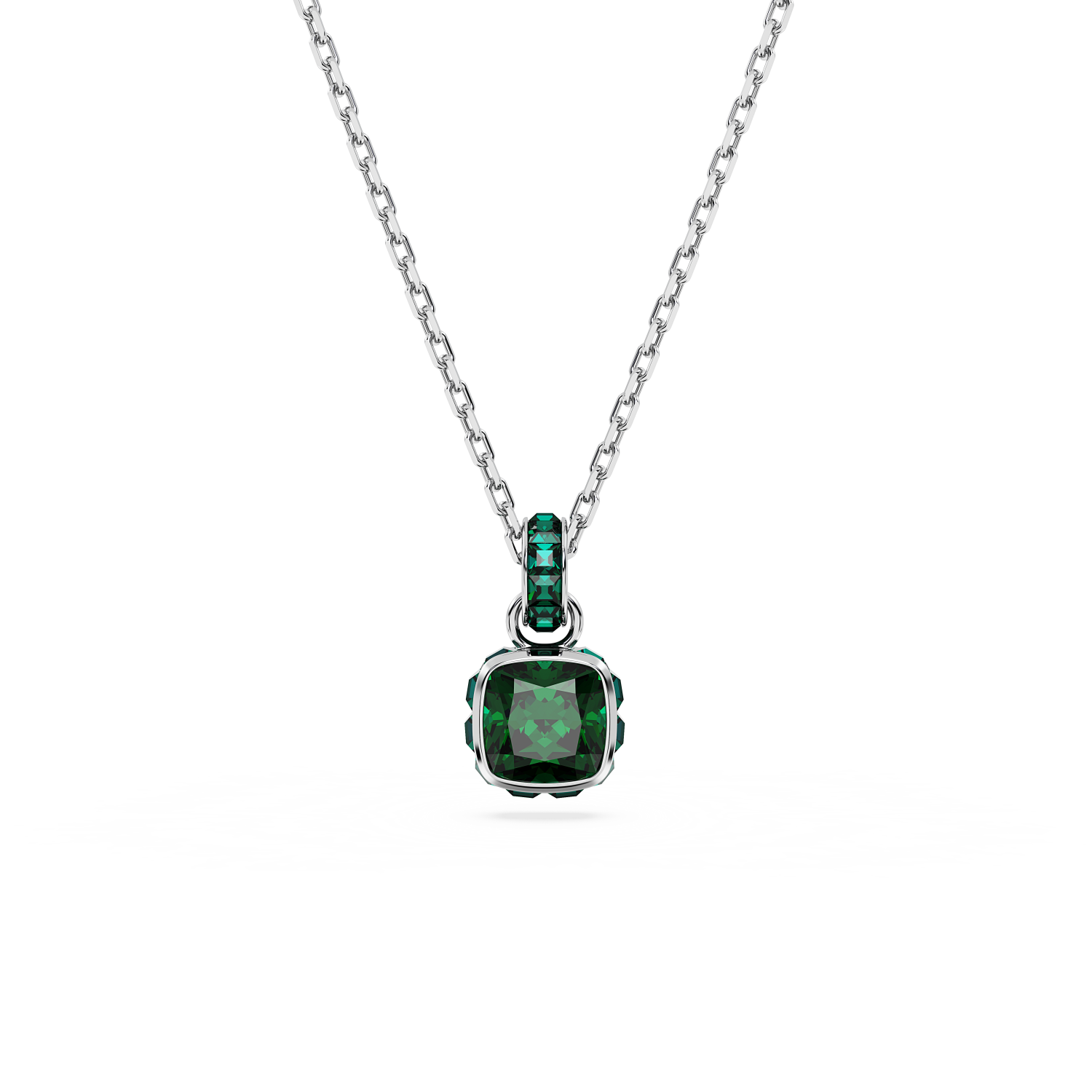Swarovski - Pendente Birthstone, Taglio squadrato, Maggio, Verde, Placcato rodio Ref. 5651793 - SWAROVSKI