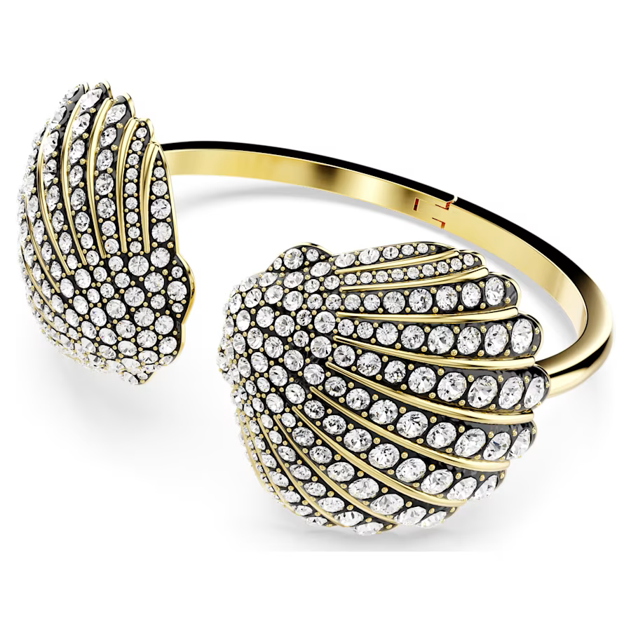 Swarovski -  Bracciale rigido Idyllia Conchiglia, Bianco, Placcato color oro Ref. 5696936 - SWAROVSKI