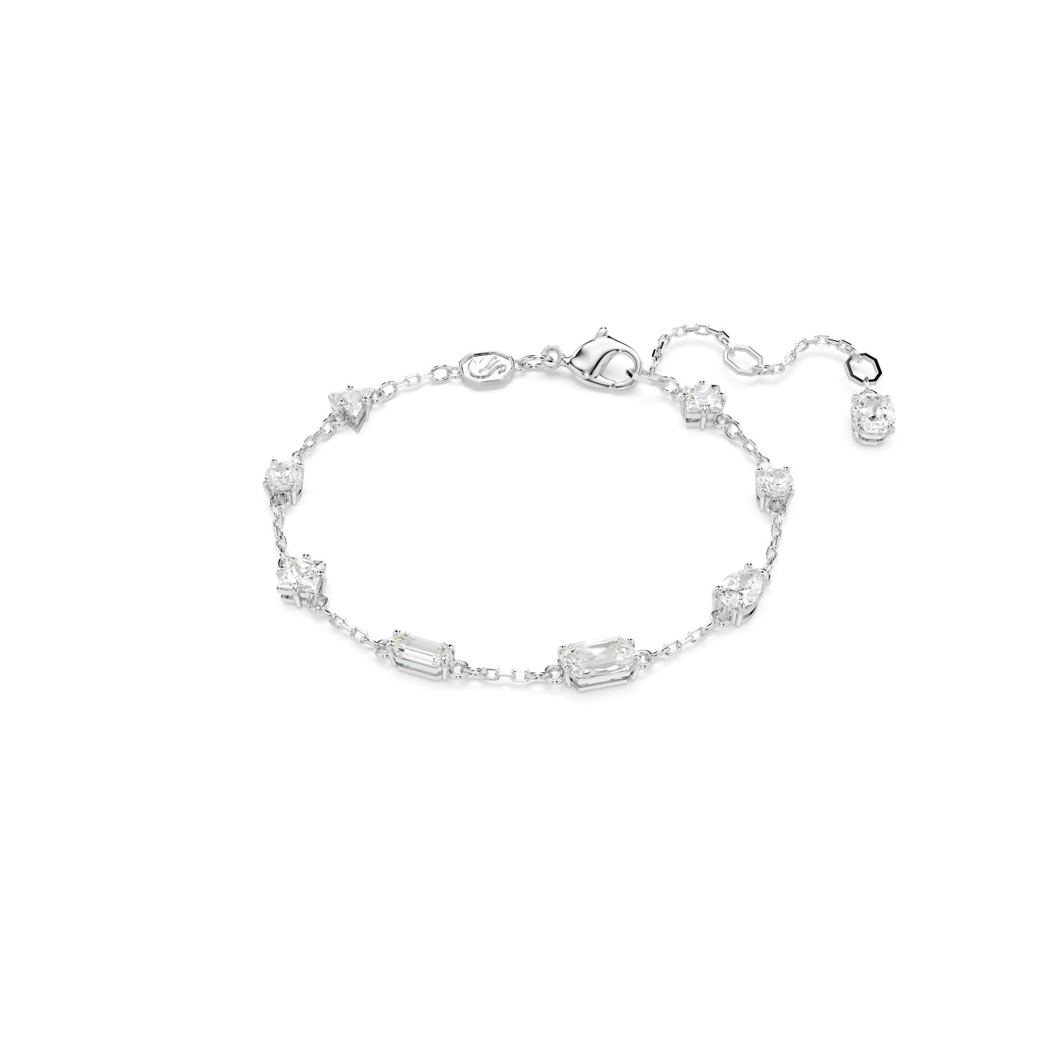 Swarovski - Braccialetto Mesmera, Taglio misto, Design sparpagliato, Bianco, Placcato rodio Ref. 5661530 - SWAROVSKI