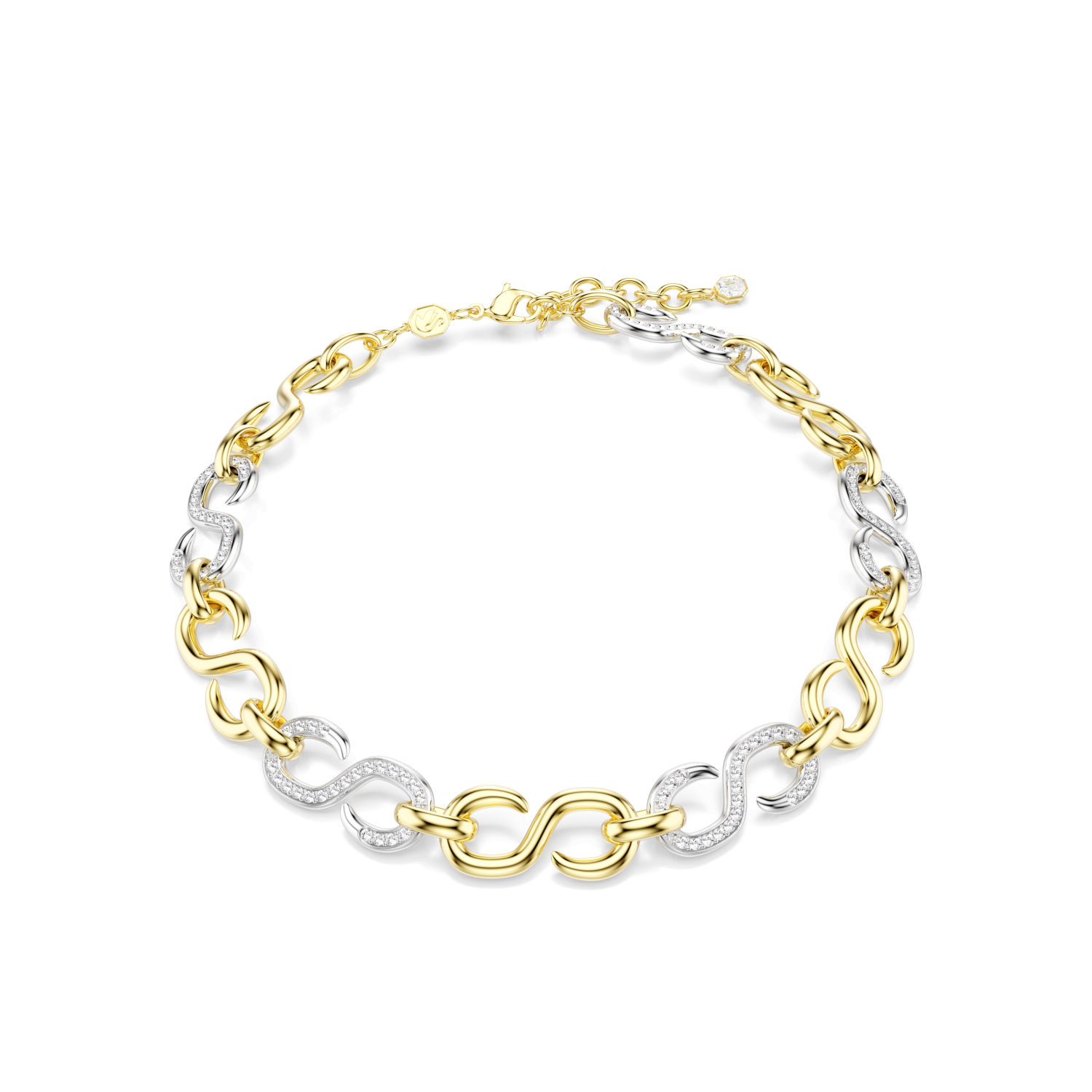 Swarovski - Collana Dextera, Taglio Round, Catena, Bianca, Mix di finiture Ref. 5741795 - SWAROVSKI