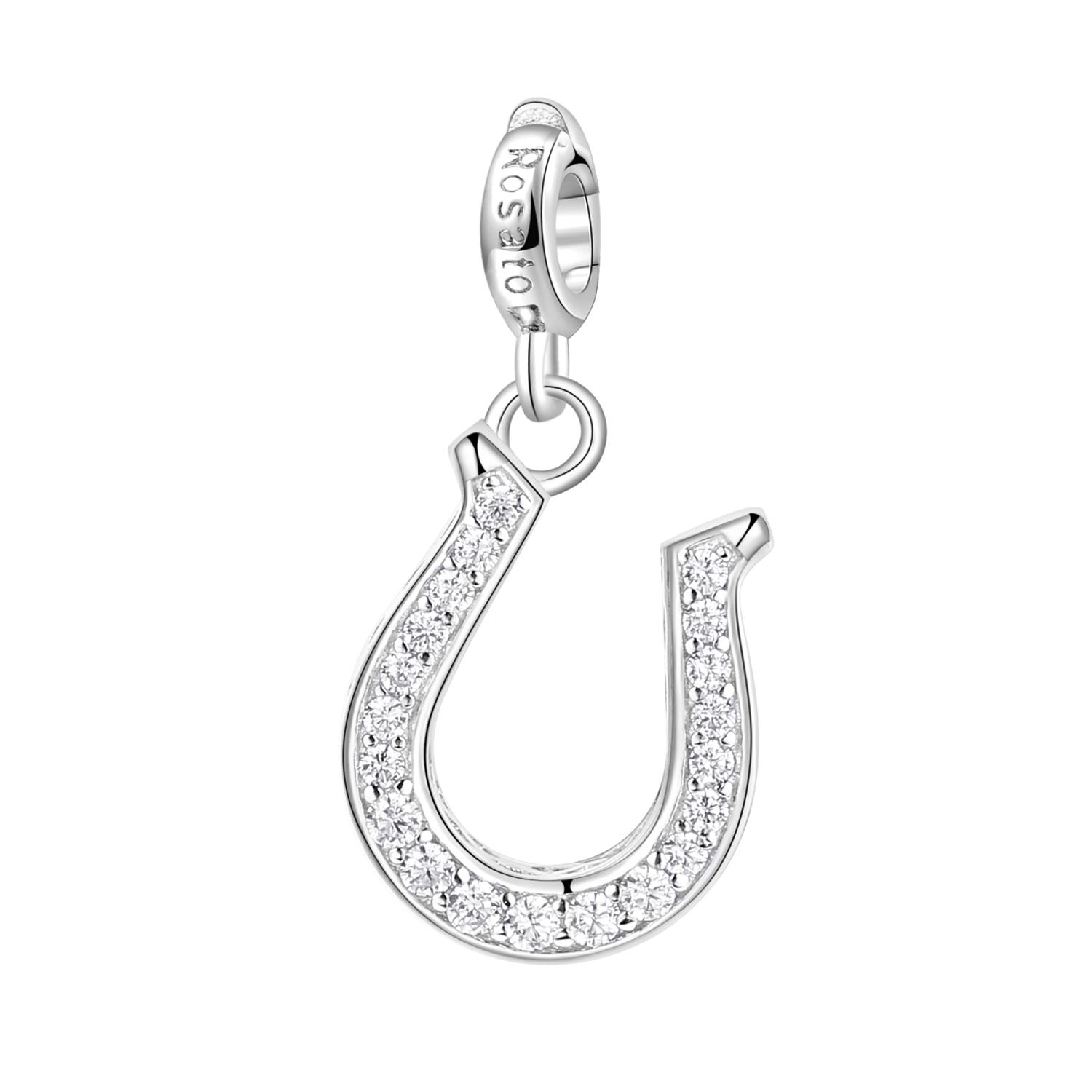Rosato - Charm STORIE argento 925/1000 ferro di cavallo rodio Ref. RZ013R - ROSATO