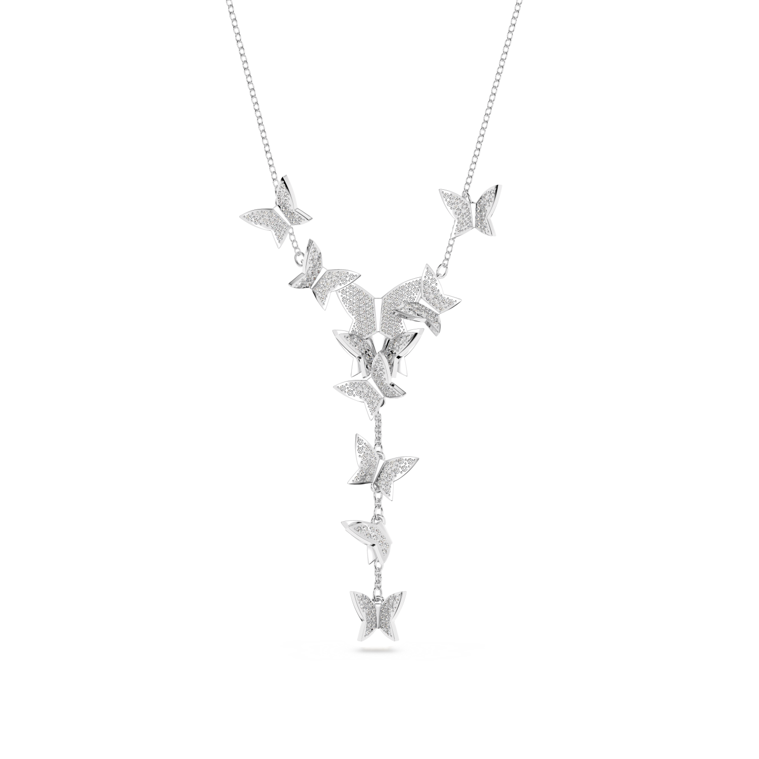 Swarovski - Collana a Y Lilia, Farfalla, Bianco, Placcato rodio Ref. 5636415 - SWAROVSKI