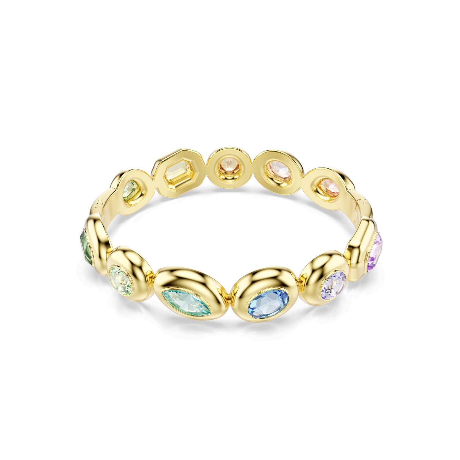 Swarovski - Bracciale rigido Gema, Taglio misto, Multicolore, Placcato color oro Ref. 5737447 - SWAROVSKI