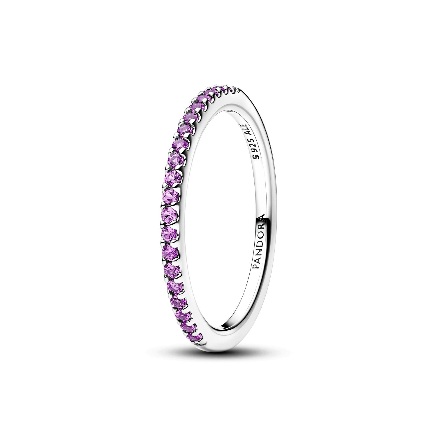 Pandora - Anello Pav&egrave; Fascia Sottile Viola Ref. 192999C04-56 - PANDORA
