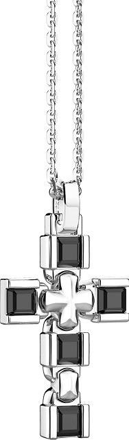 Collana Zancan da uomo in Argento e Spinelli neri Ref. ESC169-NE - ZANCAN