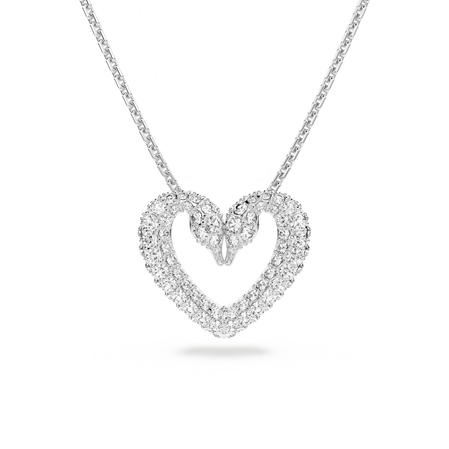 Swarovski - Pendente Una, Cuore, Piccalo, Bianco, Placcato rodio Ref. 5625533 - SWAROVSKI