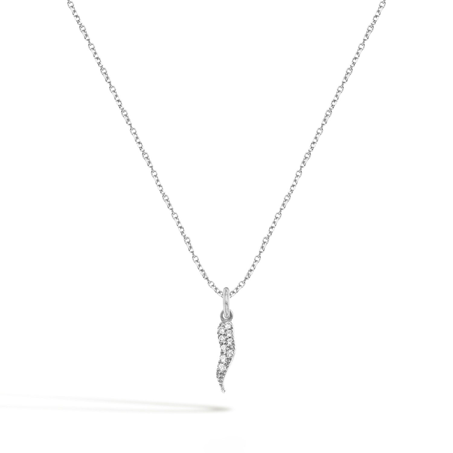 Collana Cornetto in Oro 9 Kt e Zirconi  Ref. C0121B9 - FACCO