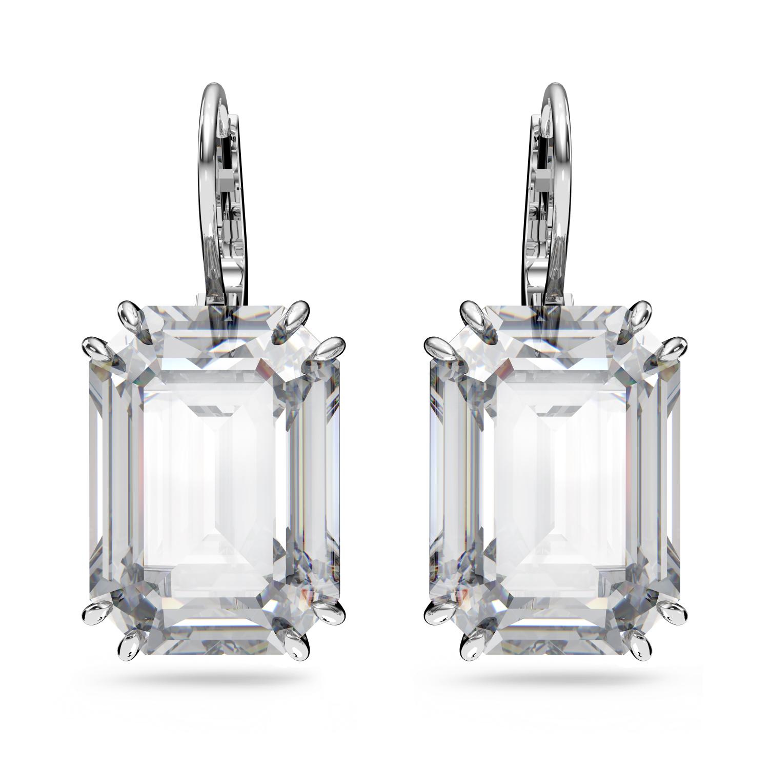 Swarovski - Orecchini pendenti Millenia, Taglio ottagonale, Bianchi, Placcato rodio Ref. 5636569 - SWAROVSKI