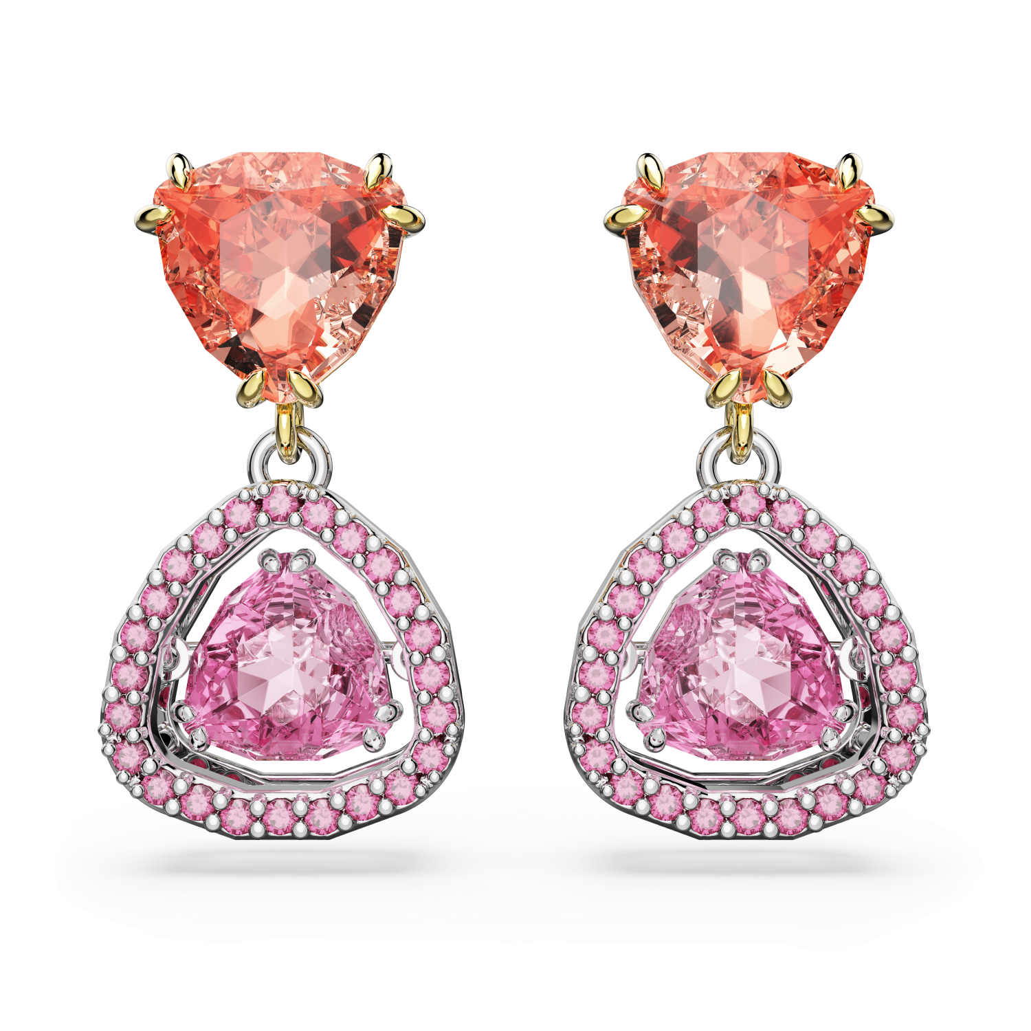 Swarovski - Orecchini pendenti Millenia, Taglio Trilliant, Multicolore, Mix di finiture Ref. 5619496 - SWAROVSKI