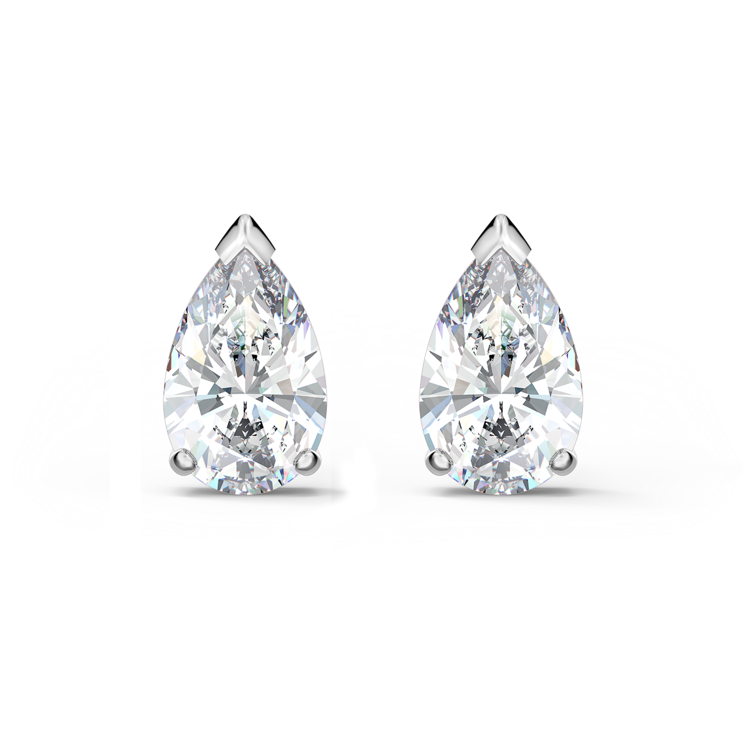Swarovski - Orecchini a lobo Attract, Taglio Pear, Bianchi, Placcato rodio Ref. 5563121 - SWAROVSKI