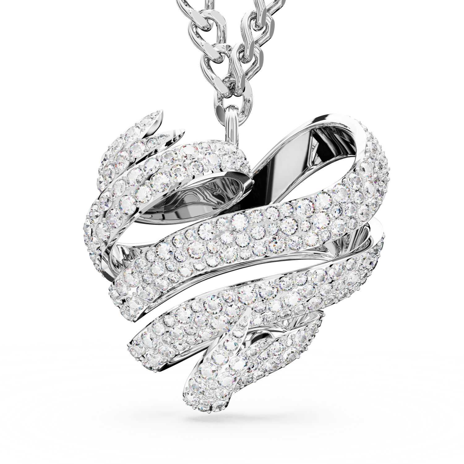 Swarovski - Pendente Volta, Cuore, Grande, Bianco, Placcato rodio Ref. 5647578 - SWAROVSKI