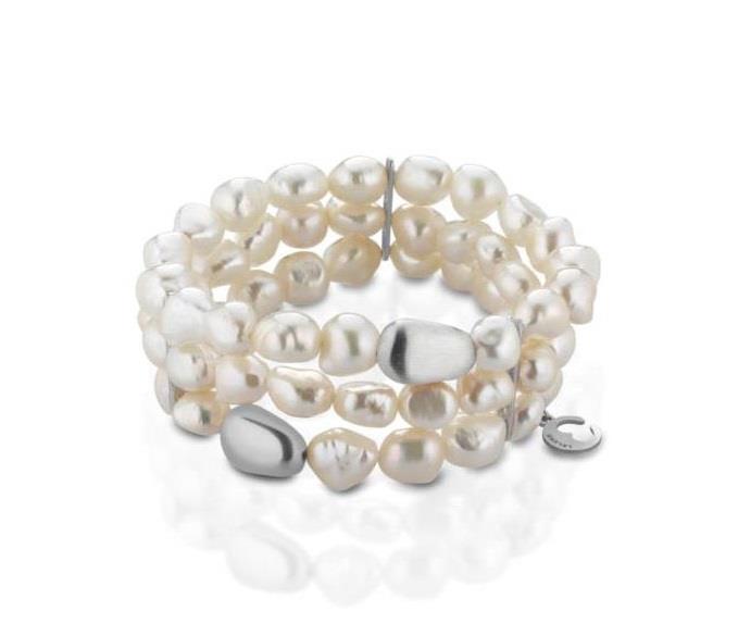 LE LUNE -  Bracciale elastico 3 fili di perle FW - Ref. LGBR34 - LE LUNE