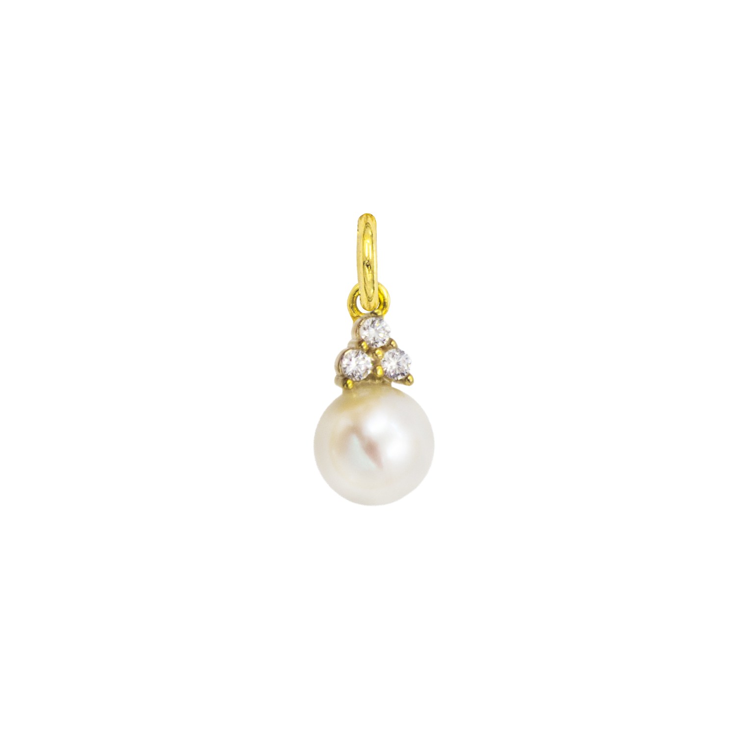 Charm Perla in Oro 9 Kt e Zirconi  Ref. A0162G9 - FACCO