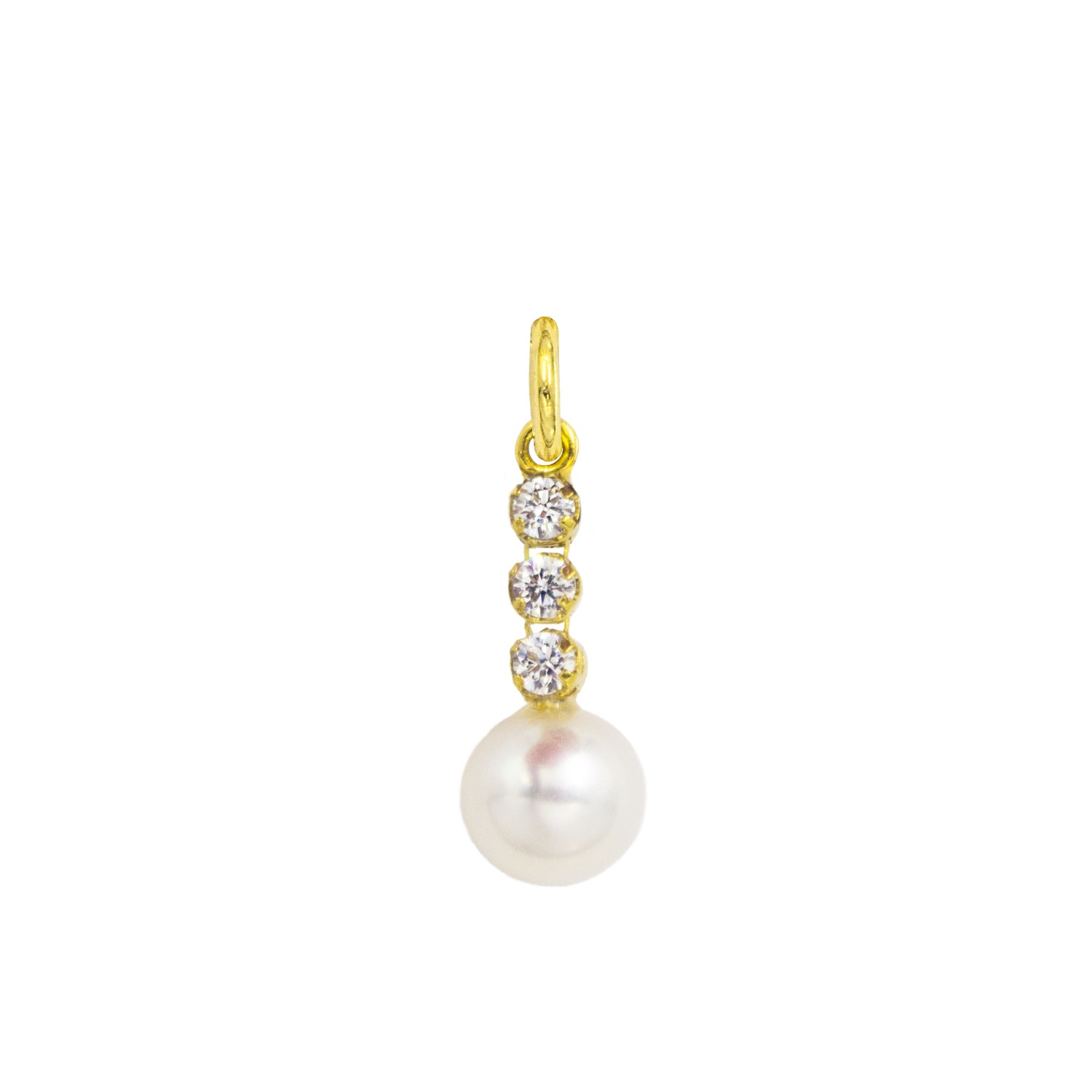 Charm Perla in Oro 9 Kt e Zirconi  Ref. A0323G9 - FACCO