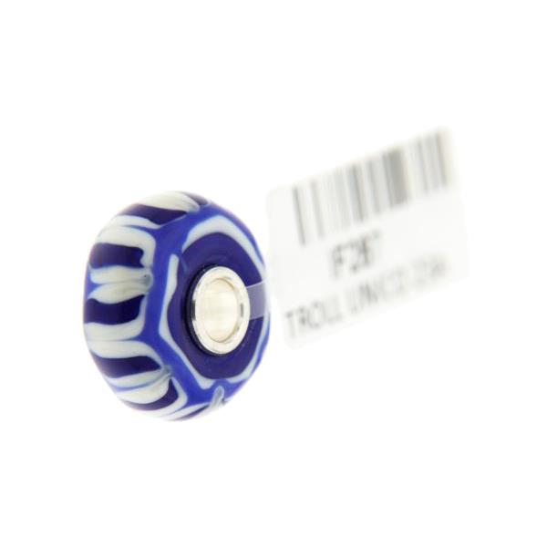 Trollbeads Unico in Vetro - OOAK Original Trollbeads Bianco e blu Rif. UNICO 23A - TROLLBEADS
