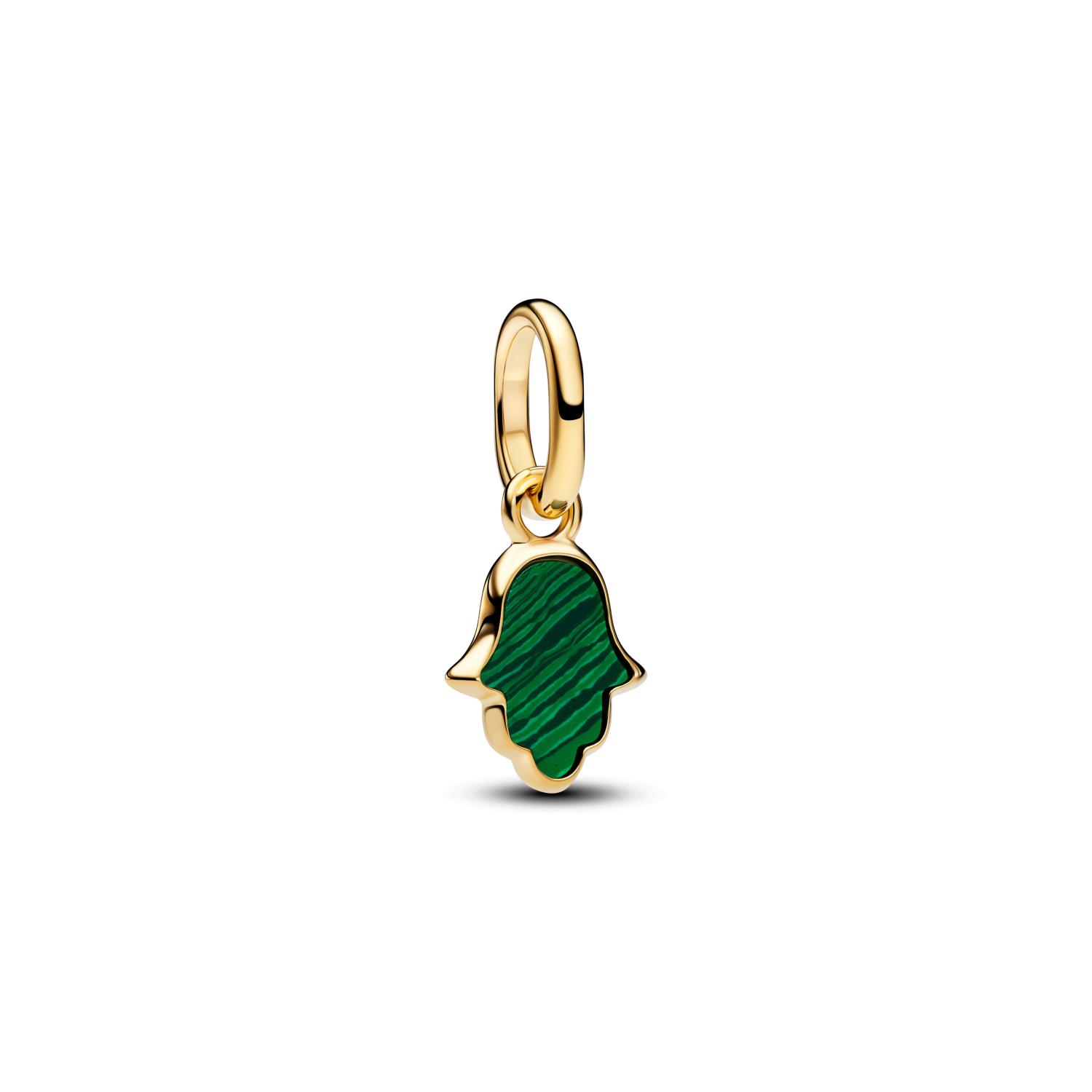 Pandora - Charms Mini Pendente Mano di Fatima Verde Pandora ME Ref. 764612C01 - PANDORA