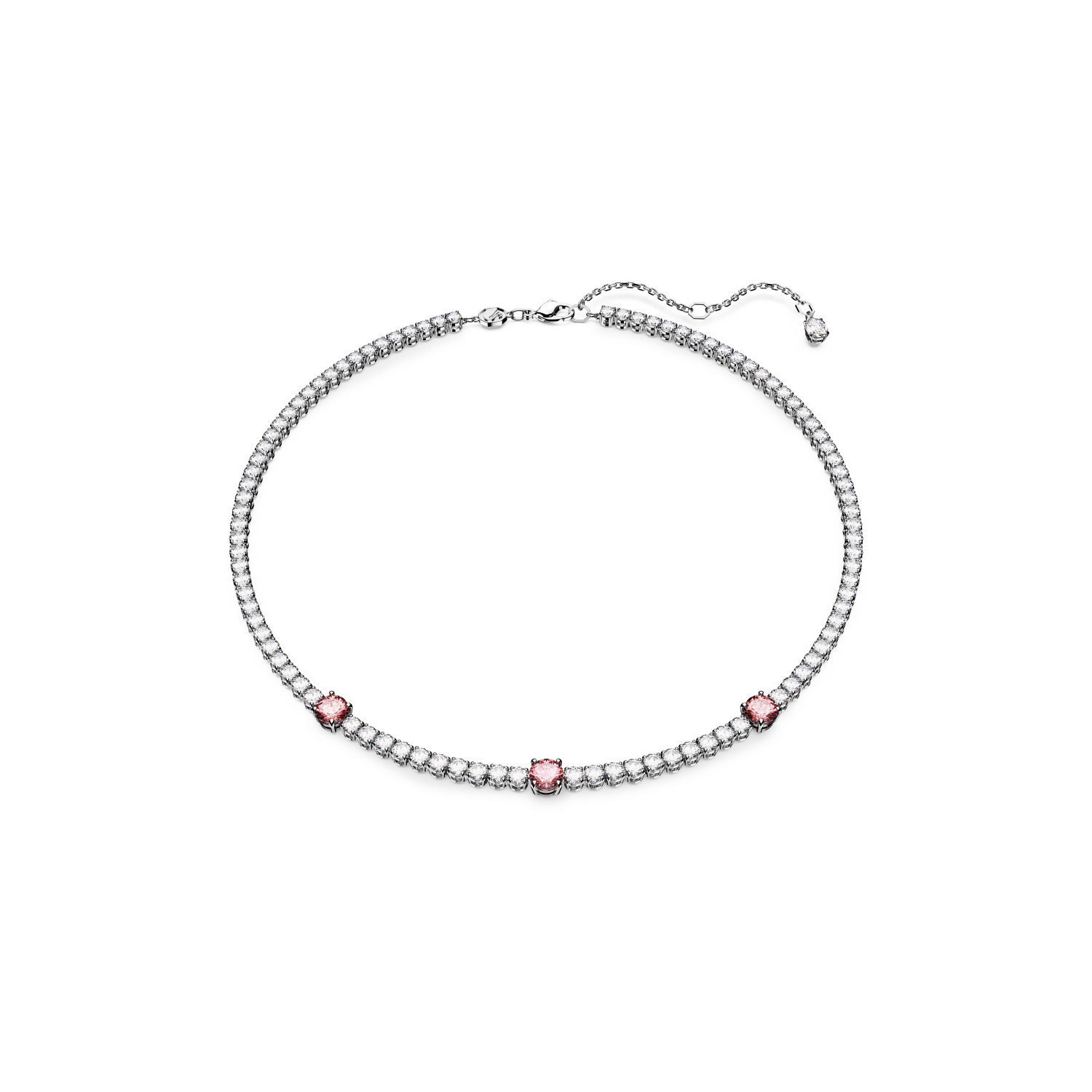 Swarovski - Collana Matrix Tennis, Taglio misto, Rosa, Placcato rodio Ref. 5666165 - SWAROVSKI