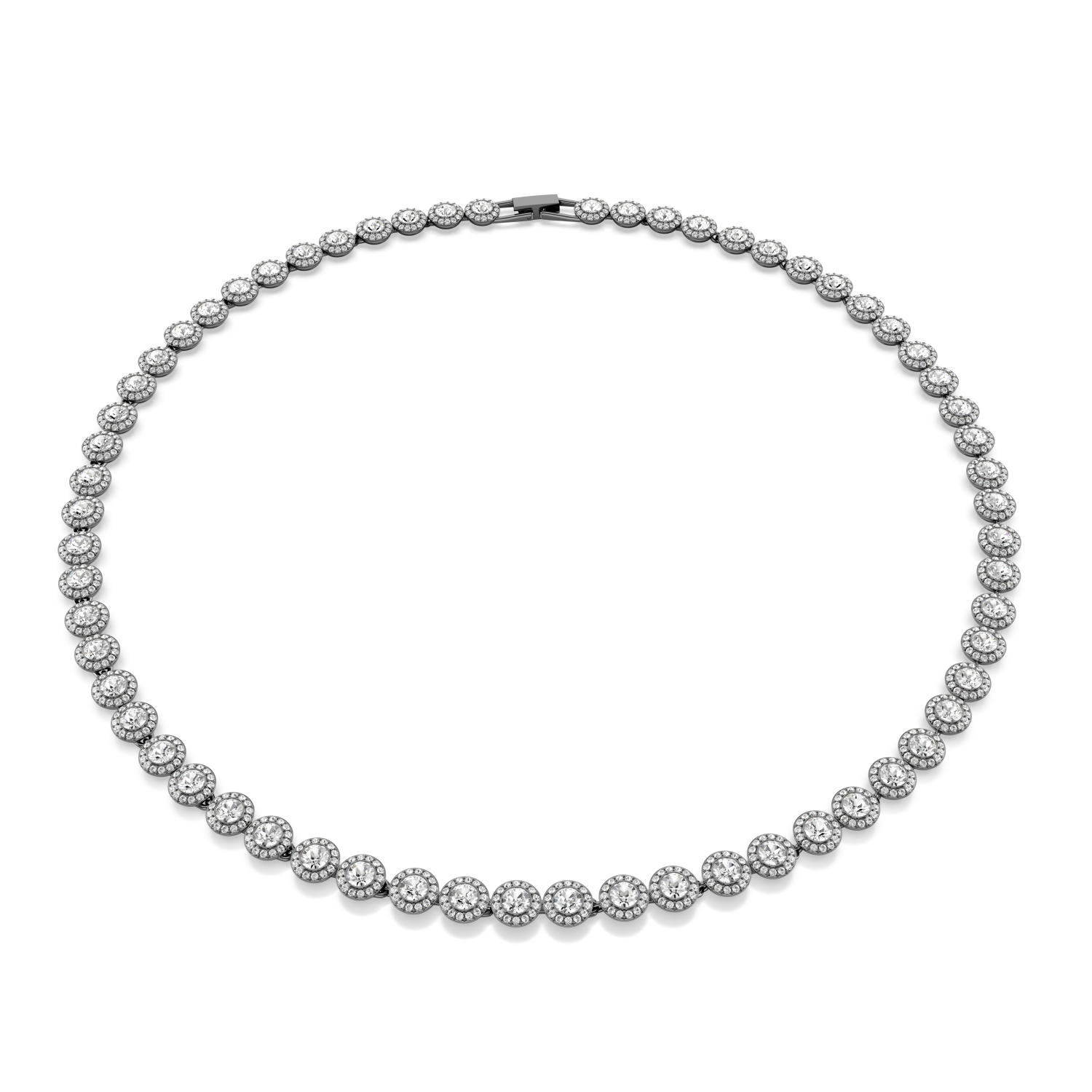 Swarovski - Collana Una, Taglio Round, Lunga, Bianca, Placcato rutenio Ref. 5681057 - SWAROVSKI