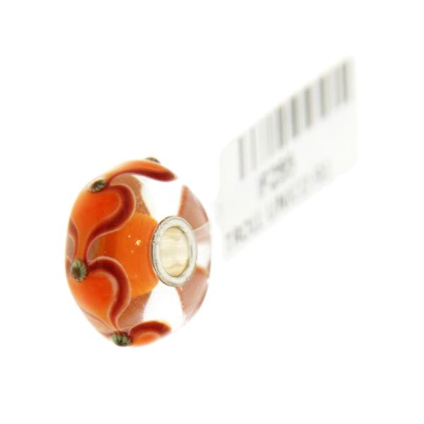Trollbeads Unico in Vetro - OOAK Original Trollbeads Cuori arancioni Rif. UNICO 91 - TROLLBEADS