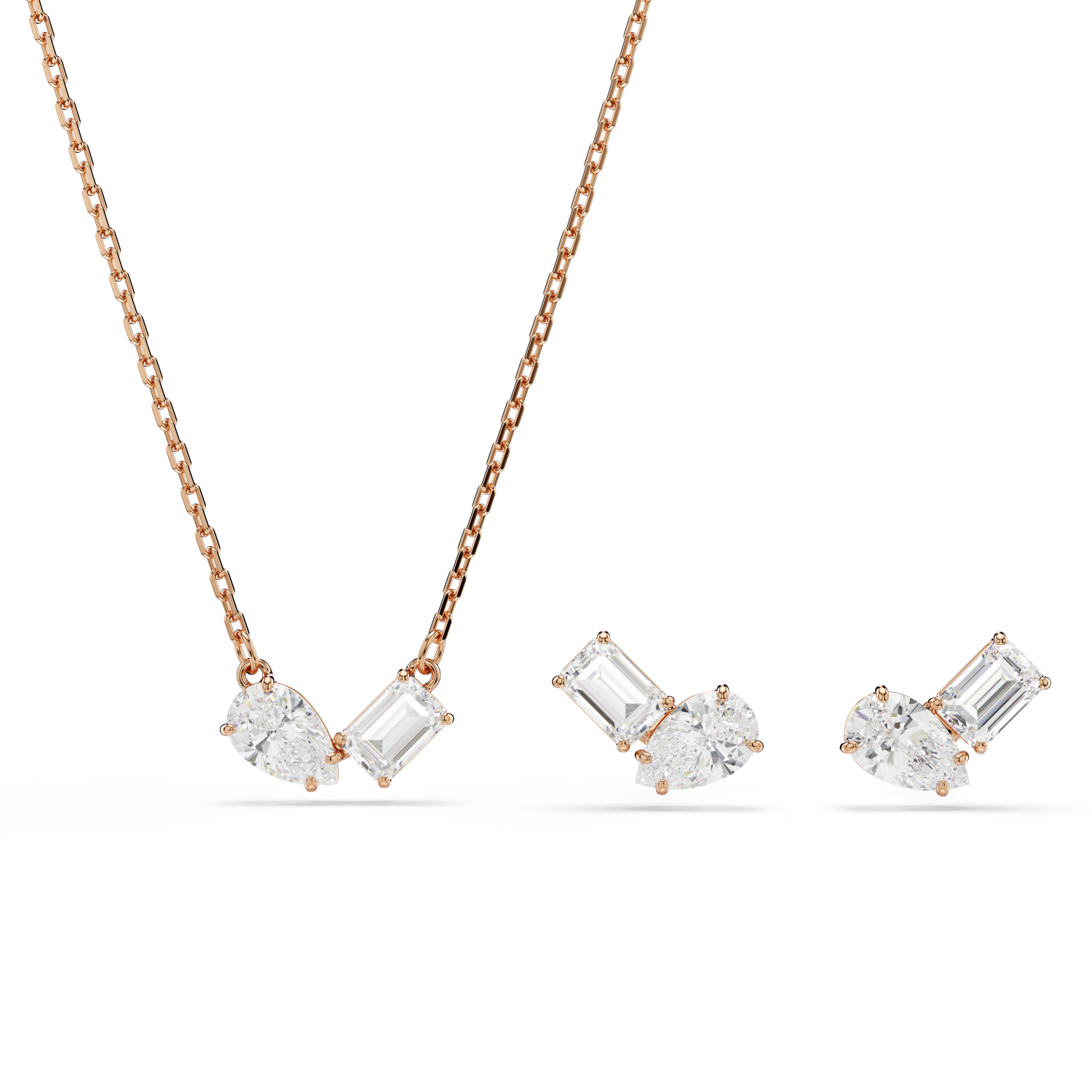 Swarovski - Set Mesmera, Taglio Pear, Taglio ottagonale, Bianco, Placcato color oro rosa Ref. 5734246 - SWAROVSKI