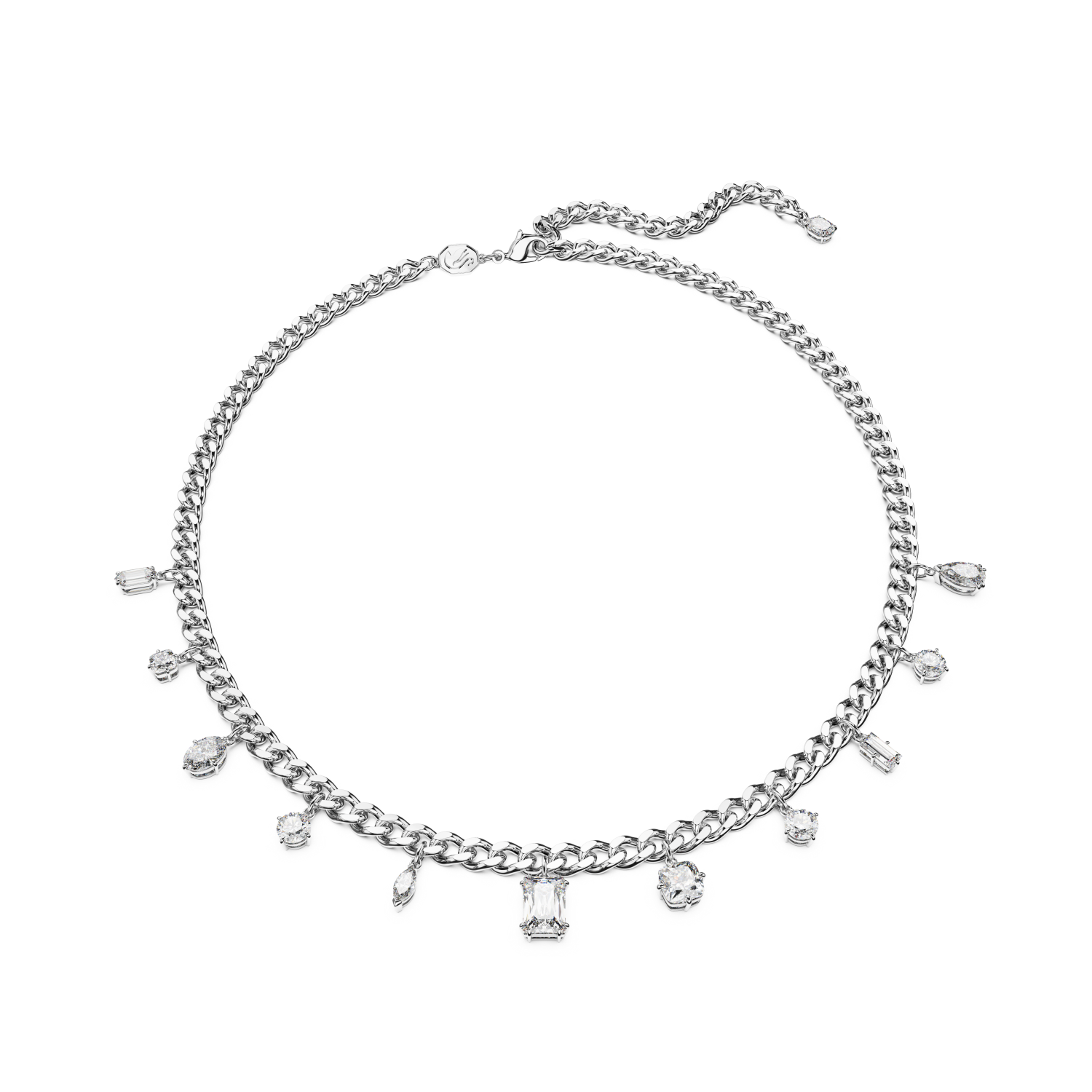 Swarovski - Collana Dextera, Taglio misto, Bianca, Placcato rodio Ref. 5671183 - SWAROVSKI