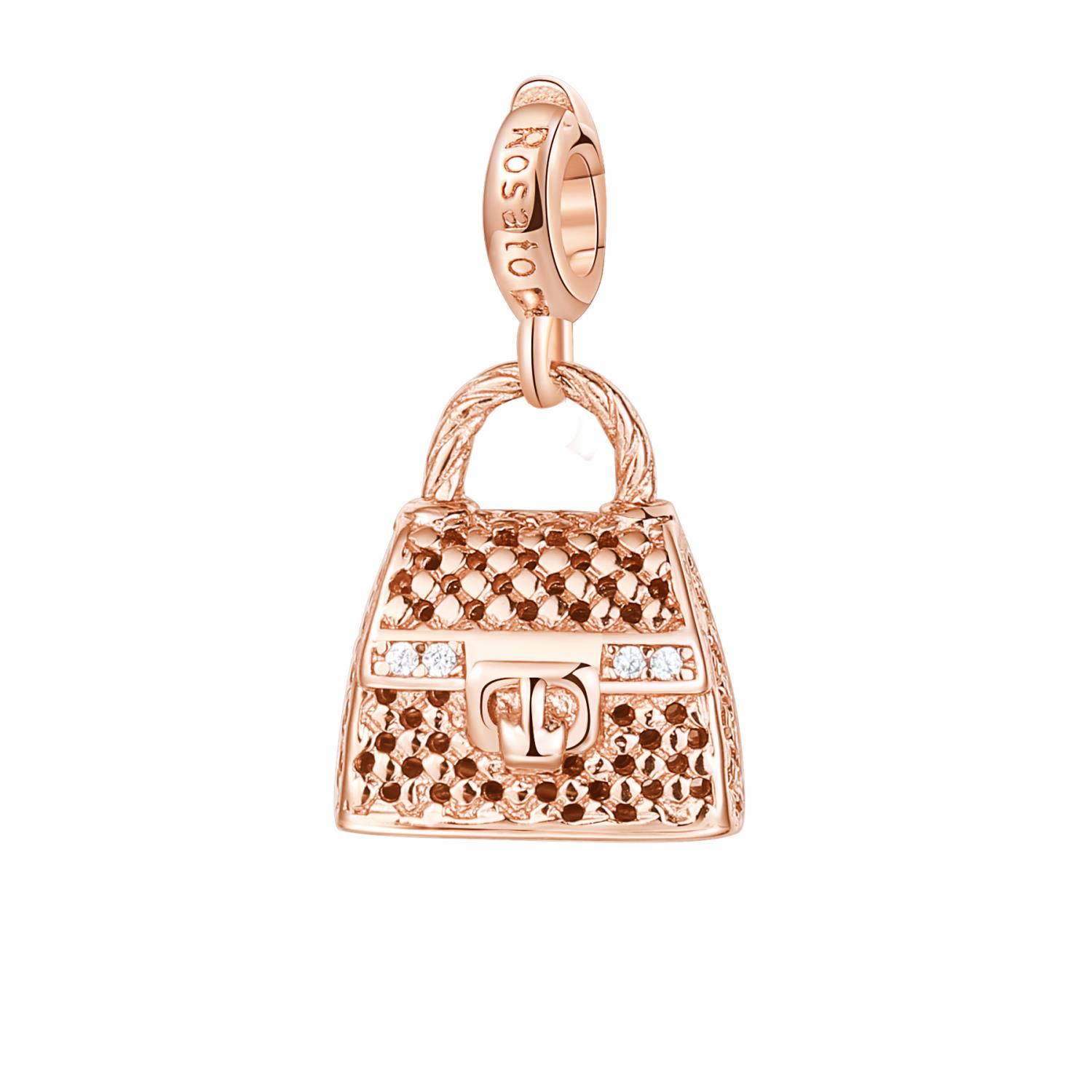Rosato - Charm STORIE argento 925/1000 galvanica rosa hand bag Ref. RZ029 - ROSATO