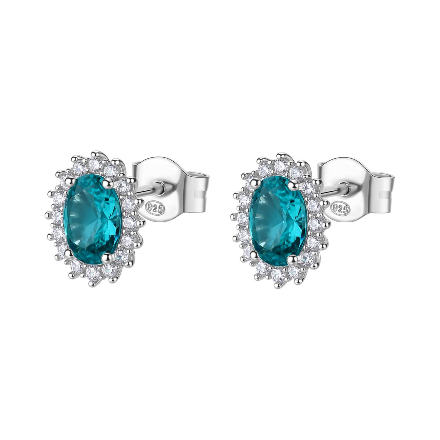 Brosway  - Orecchini Kate FANCY in argento 925/1000 rodiato e cubic zirconia white e paraiba, forma oval Ref. FAG18 - BROSWAY