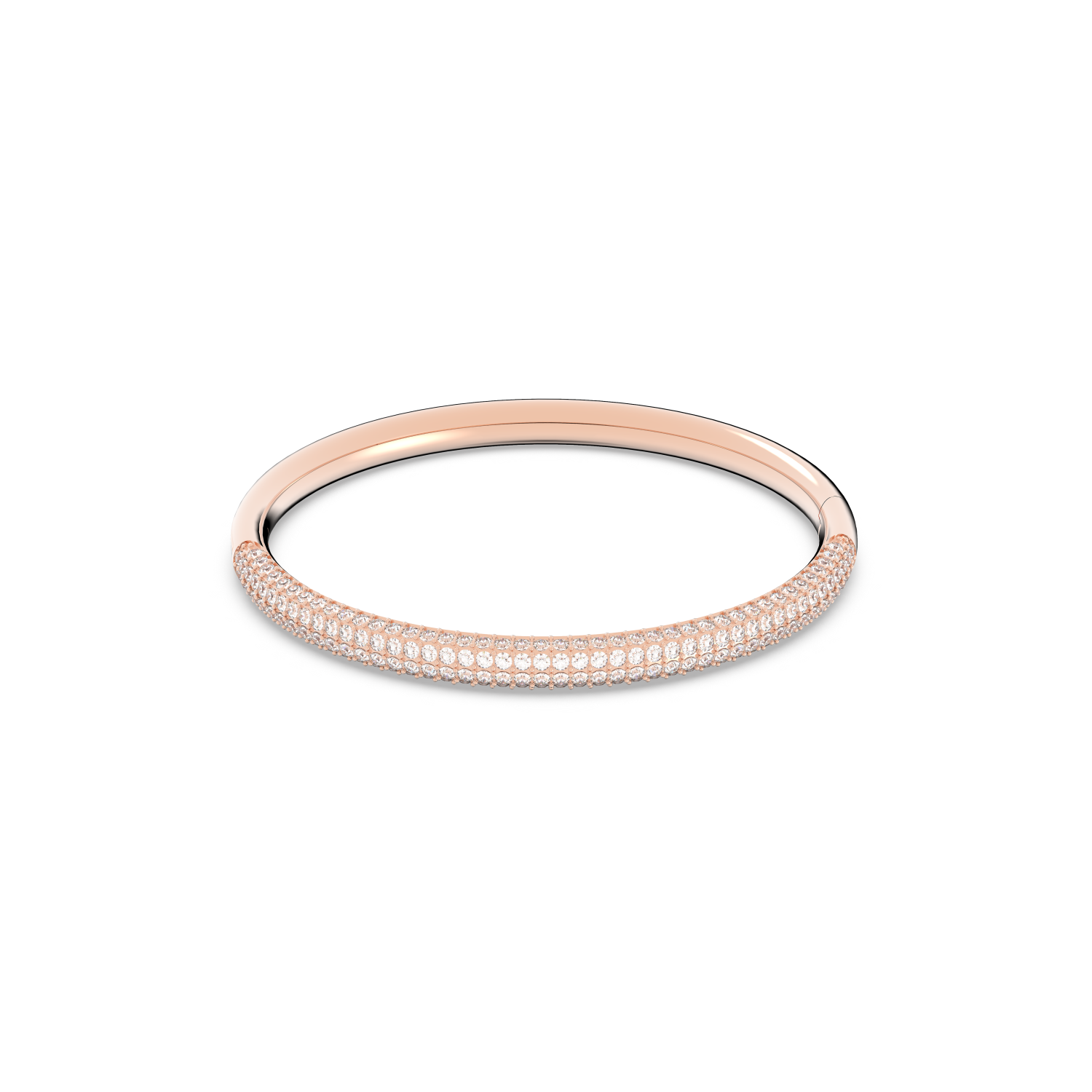 Swarovski - Bracciale rigido Stone, Bianco, Finitura in tono oro rosa Ref. 5032849 - SWAROVSKI