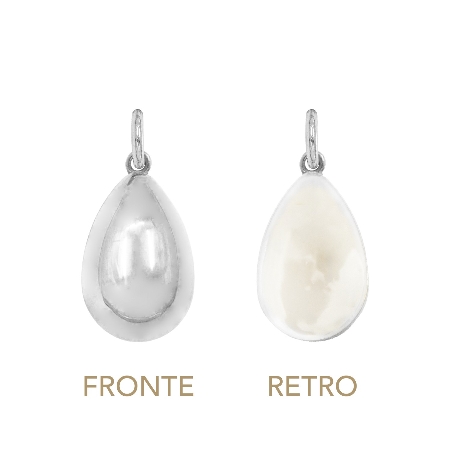 Charm Goccia in Oro 9 Kt e Smalto Bianco  Ref. A0363B9 - FACCO