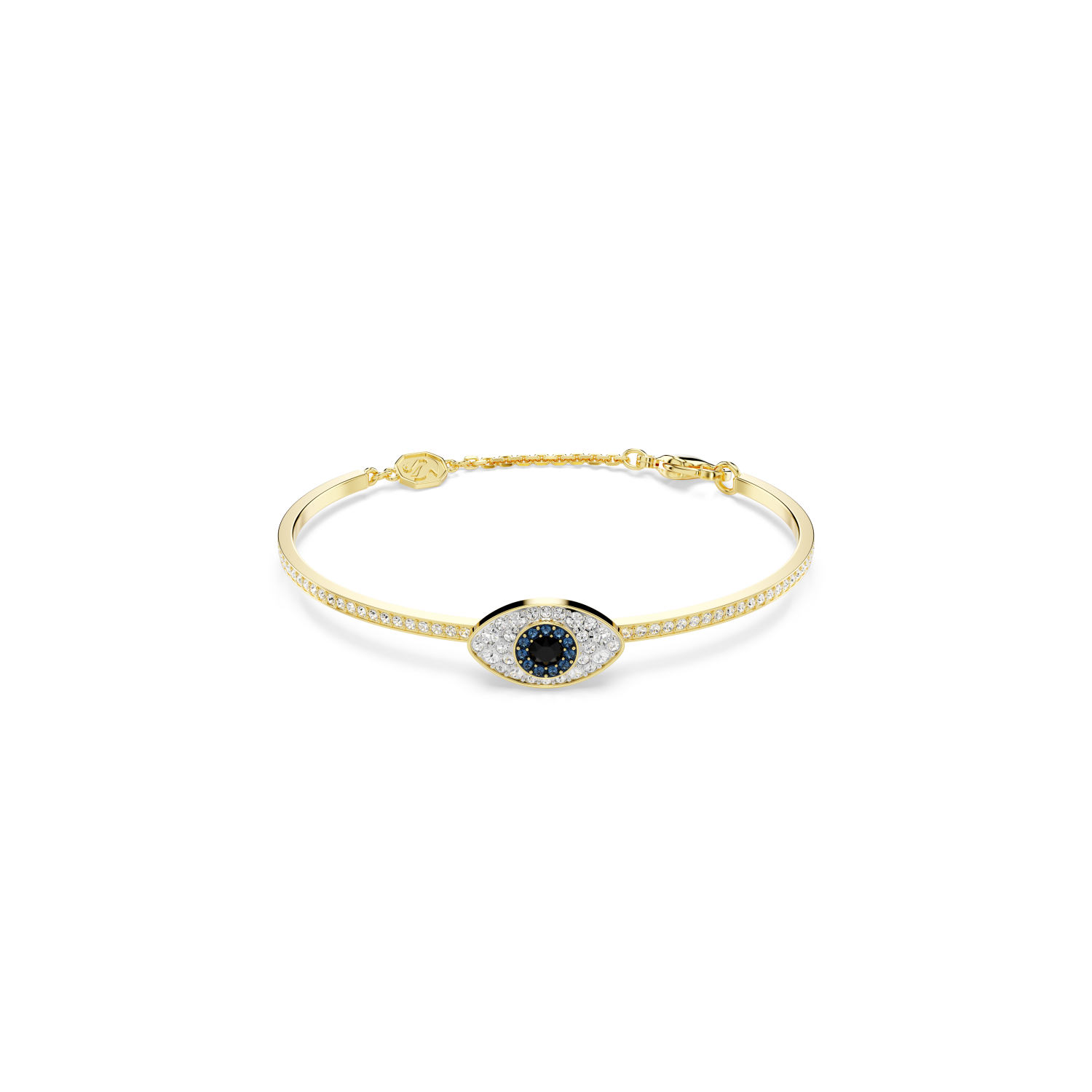 Swarovski - Bracciale rigido Symbolica, Evil eye, Blu, Placcato color oro Ref. 5700879 - SWAROVSKI