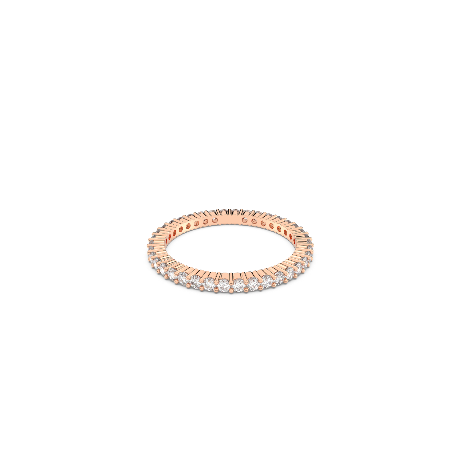 Swarovski - Anello Vittore, Taglio tondo, Bianco, Placcato color oro rosa Ref. 5095330 - SWAROVSKI