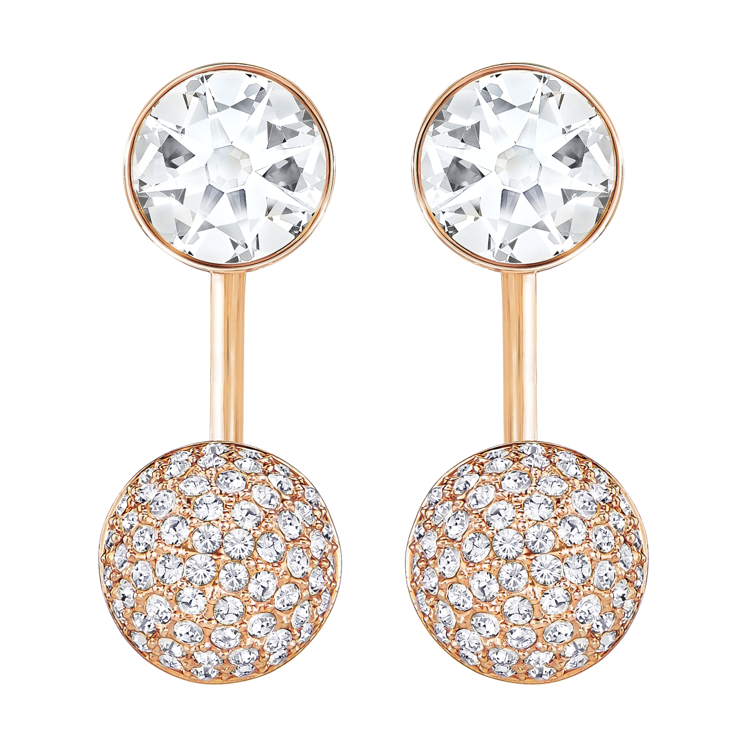 Swarovski - Orecchini Jackets Forward, Bianco, Placcato color oro Rosa Ref. 5528490 - SWAROVSKI