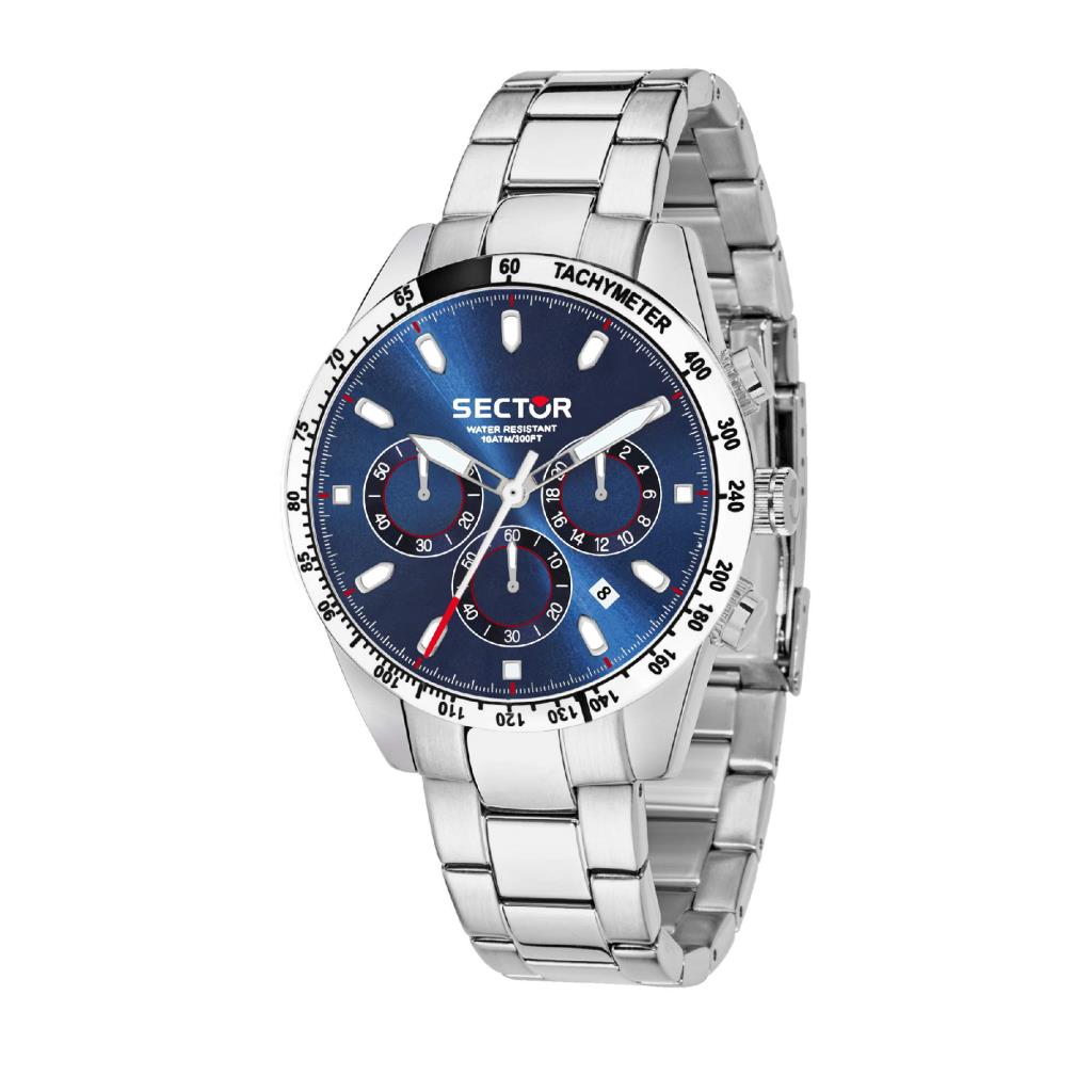 245 41MM CHR BLUE DIAL SS BR - SECTOR