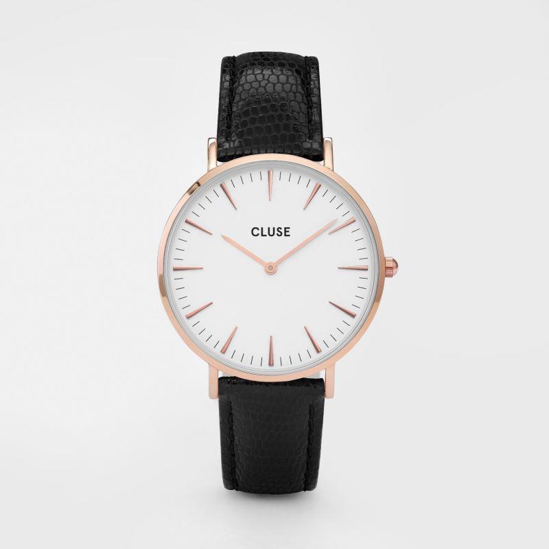 OROLOGIO CLUSE - La Boh&egrave;me Rose Gold White/Black Liz Ref. CLUCL18037 - CLUSE