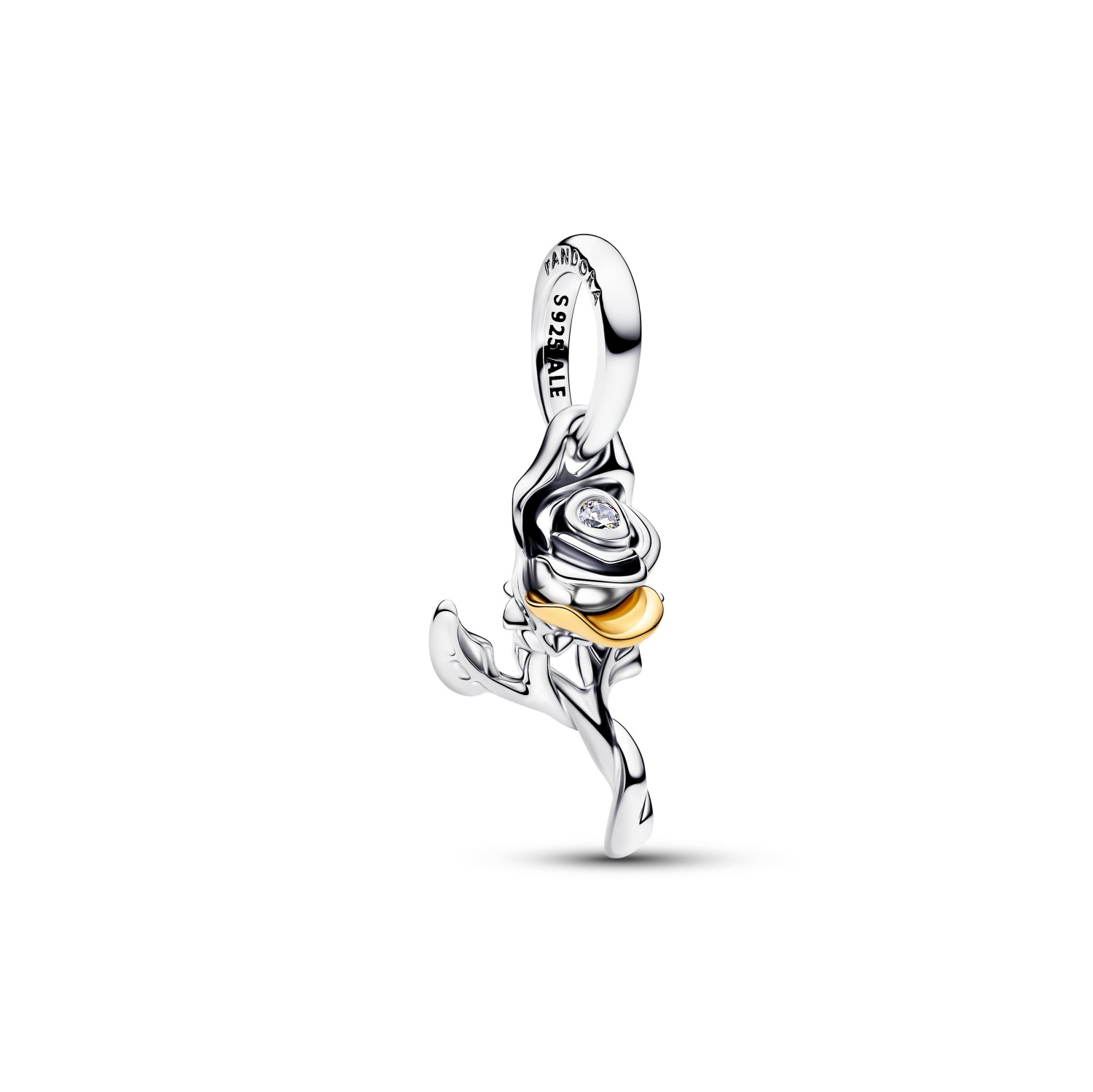 Charm Pandora Principesse Disney, La Bella e la Bestia, Rosa Incantata con diamante creato in laboratorio – 764405C01 - PANDORA