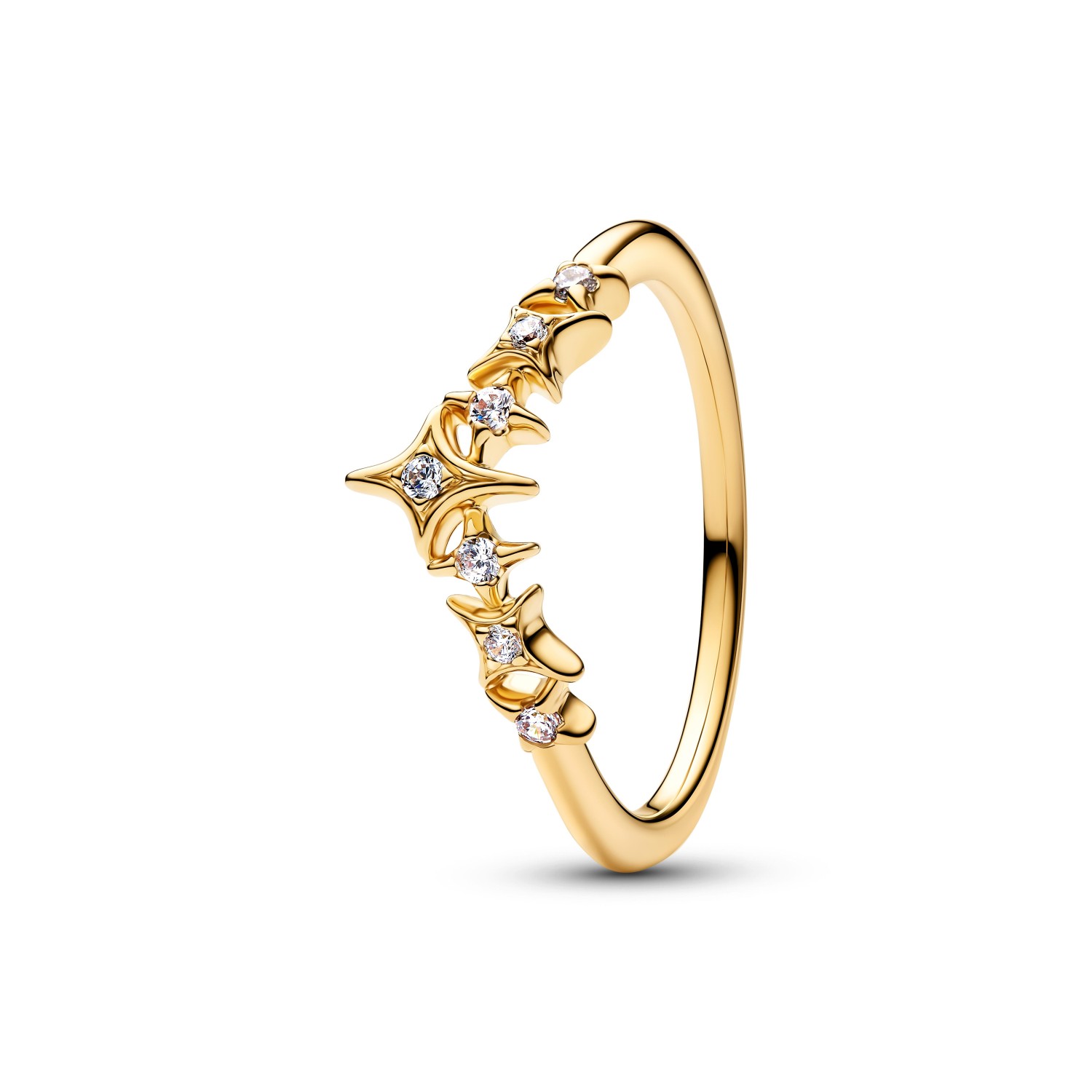 Anello Pandora Tiara con Stelle con finitura in oro 14K – 164946C01-52 - PANDORA