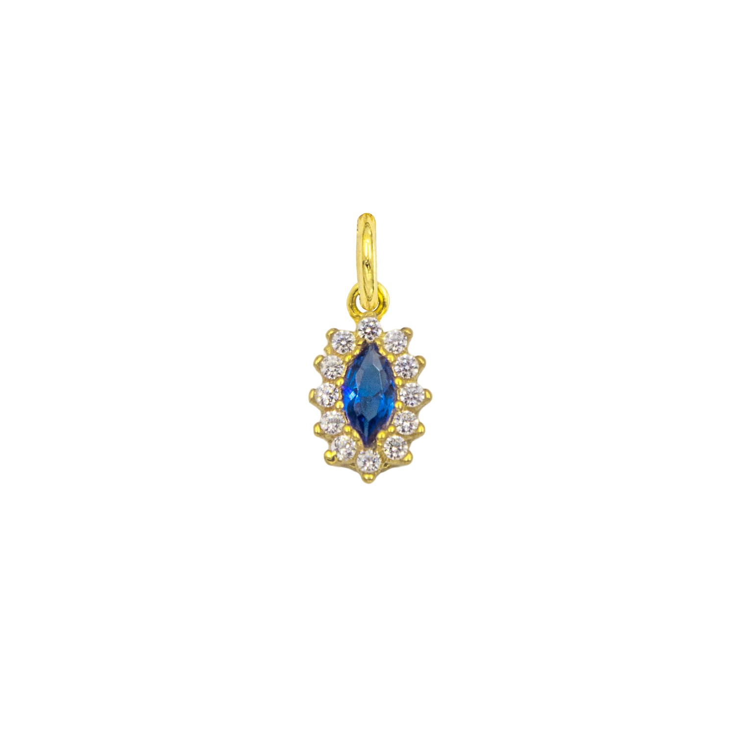 Charm Zaffiro in Oro 9 Kt e Zirconi  Ref. A0167G9 - FACCO
