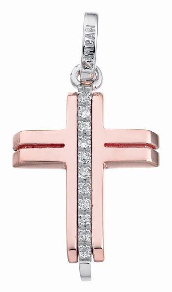 Ciondolo Croce Zancan in Oro e Diamanti Ref. EPE054RB - ZANCAN