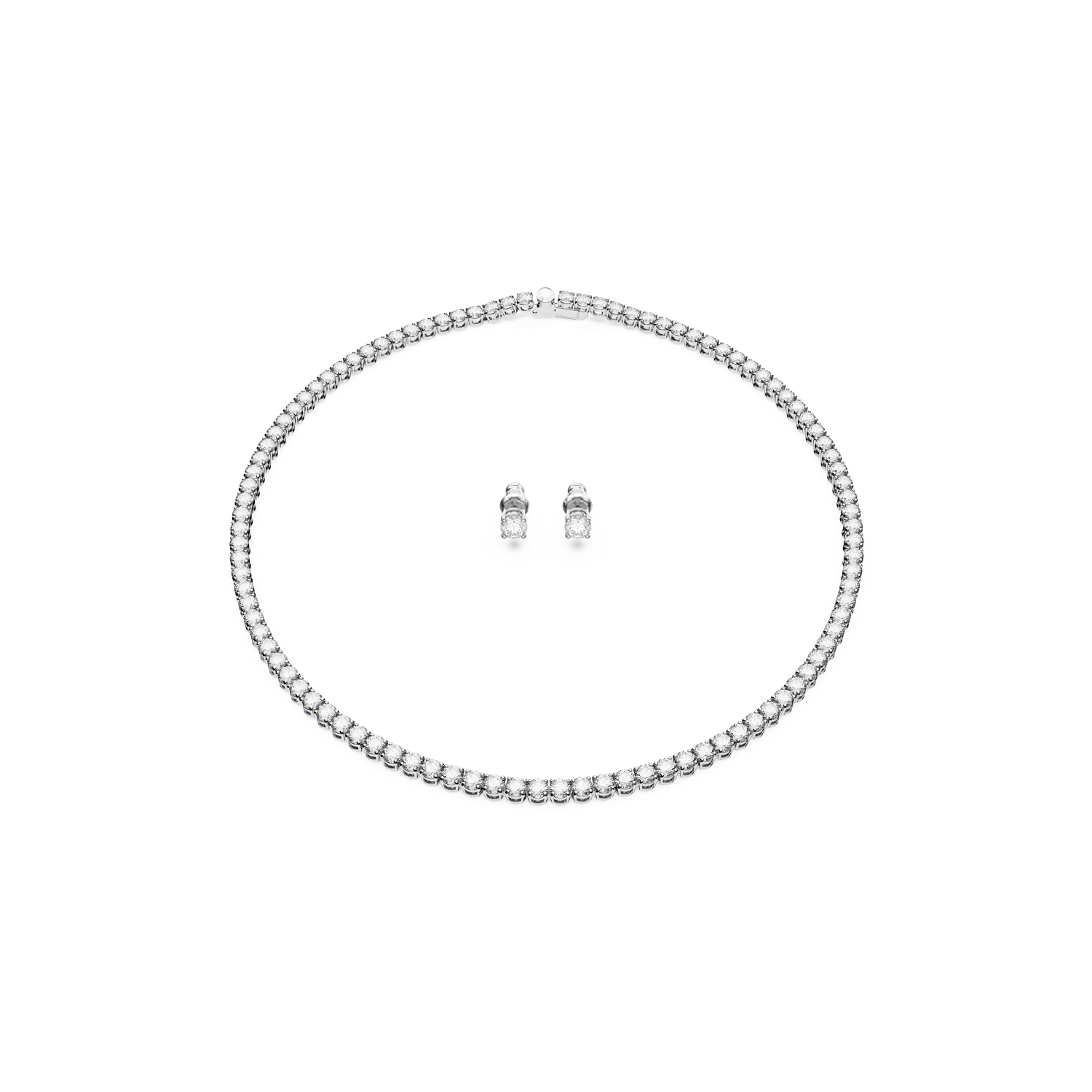 Swarovski - Set Matrix Tennis, Taglio tondo, Bianco, Placcato rodio Ref. 5647730 - SWAROVSKI