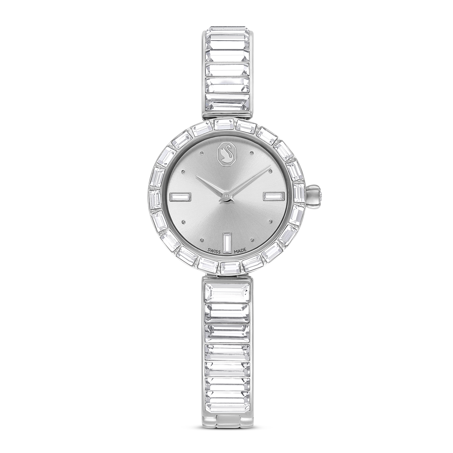 Swarovski - Orologio Matrix Bangle, Fabbricato in Svizzera, Bracciale in cristallo, Tono argentato, Acciaio inossidabile Ref. 5677487 - SWAROVSKI