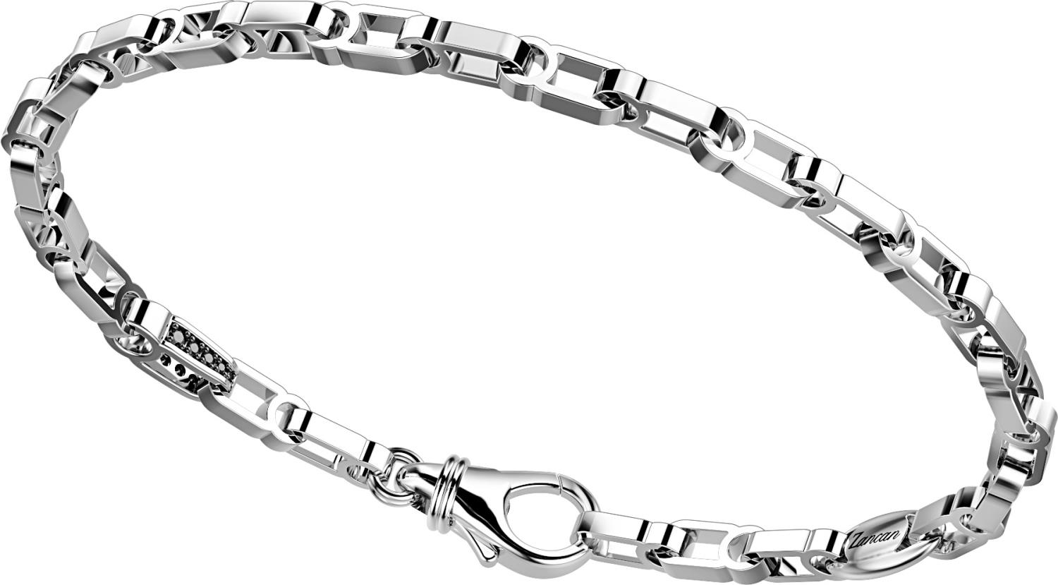 Bracciale Zancan da uomo in Argento e Spinelli neri Ref. EXB590 - ZANCAN